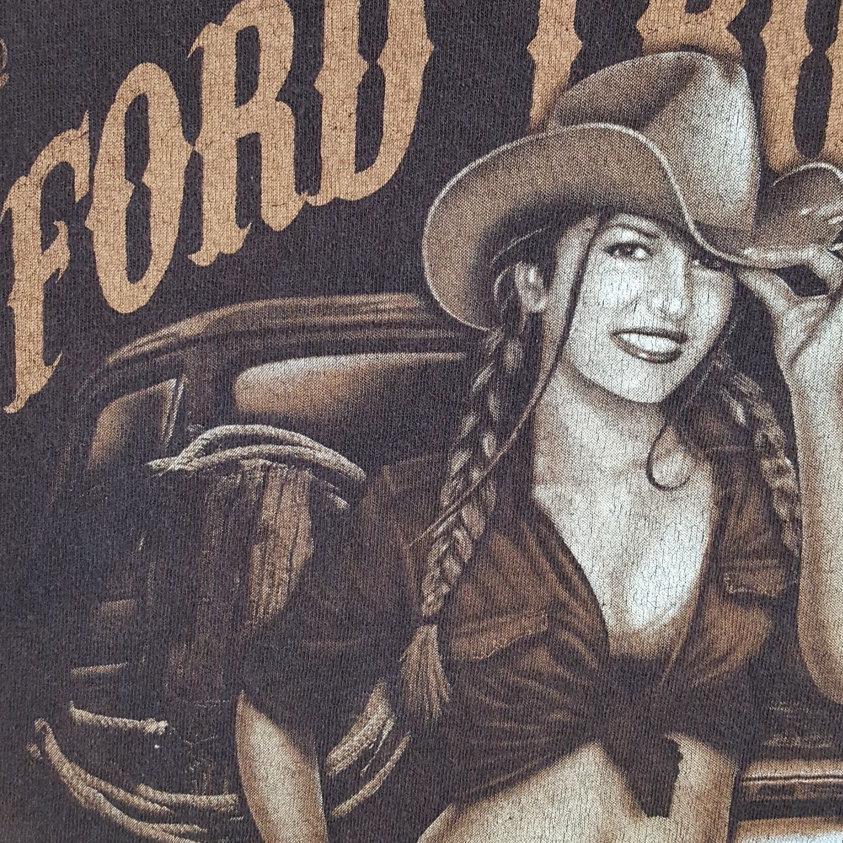 Ford VINTAGE Ford Trucks Cowgirl T-Shirt Men's XL Brown Faded 90s Y2K Racing Retro Trucker Size US XL / EU 56 / 4 - 4 Thumbnail