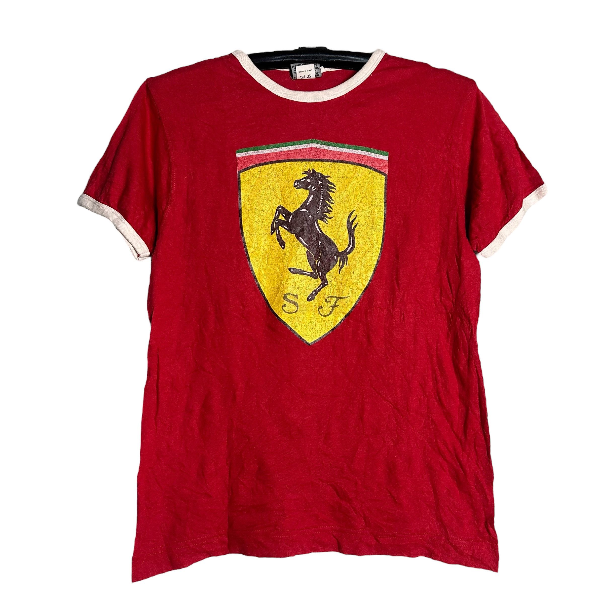 Ferrari × Fila 🔥RARE🔥Vintage Ferrari Spell Out Logo RInger T-shirt Size US XL / EU 56 / 4 - 1 Thumbnail