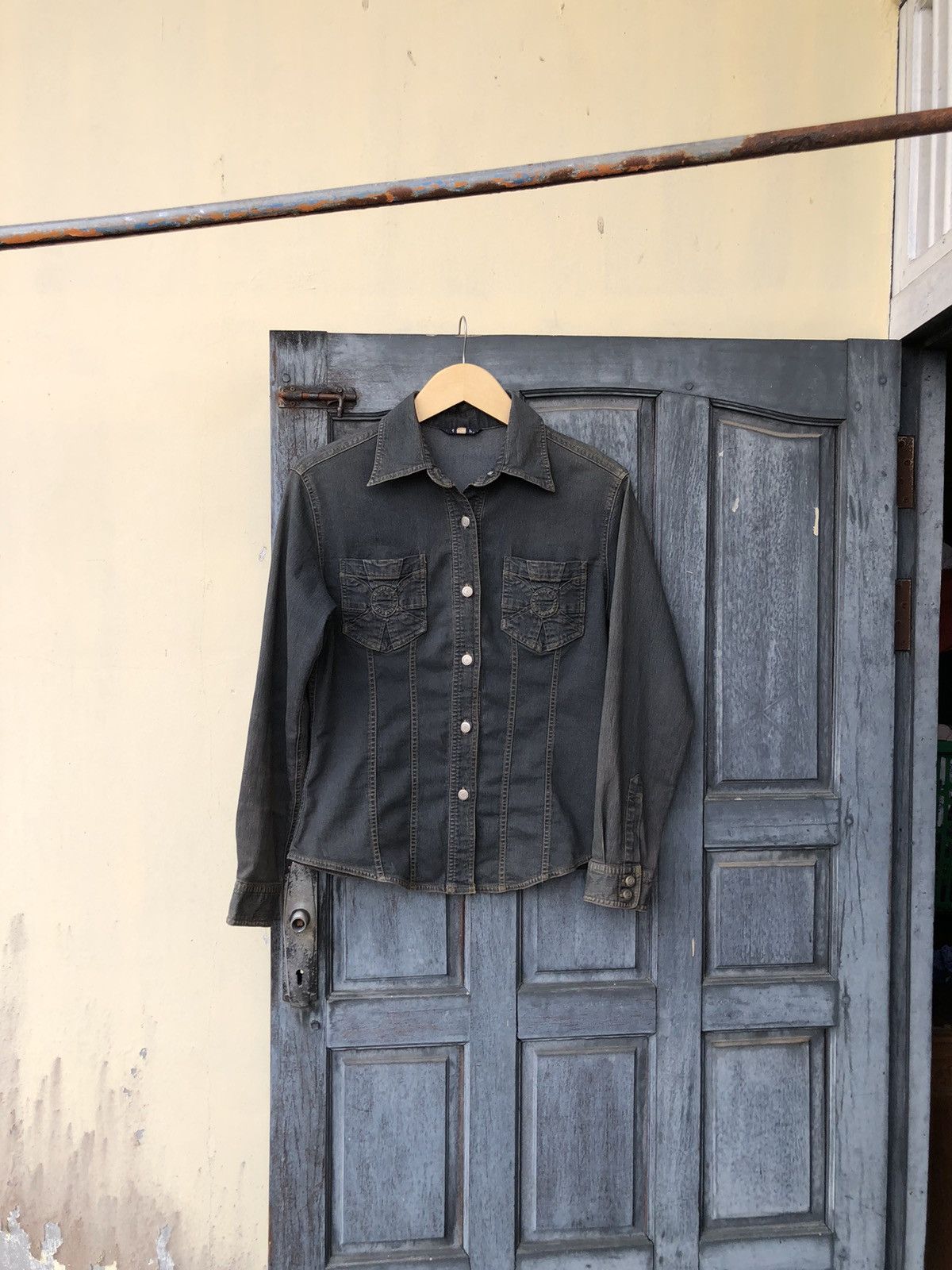 Vintage Flash Stretch Button Faded Distressed Japanese Babes Style Size M / US 6-8 / IT 42-44 - 3 Thumbnail