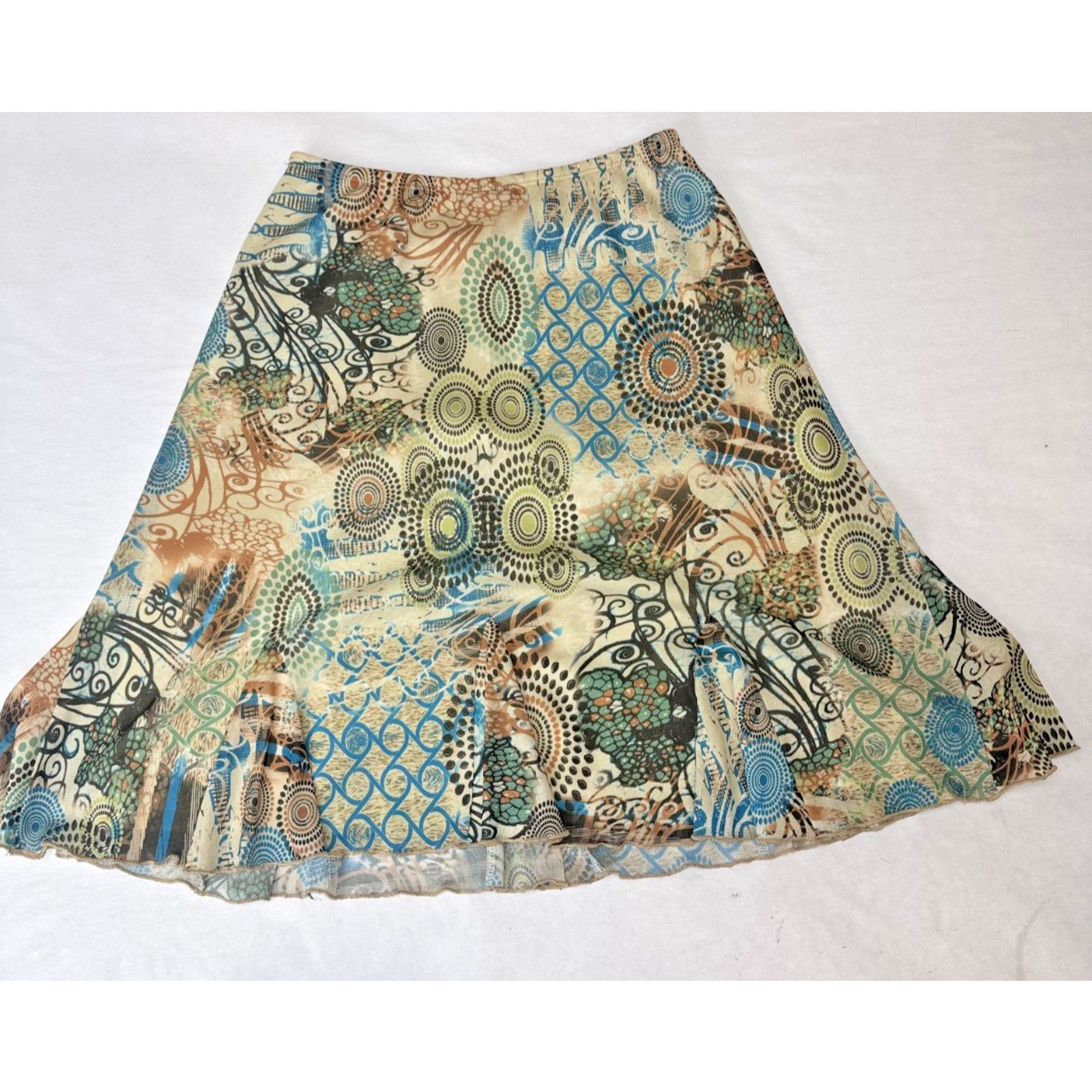 Other Y2K Vintage Print Skirt Sheer Overlay Molly & MaxBoho Small Size 27" / US 4 / IT 40 - 4 Thumbnail