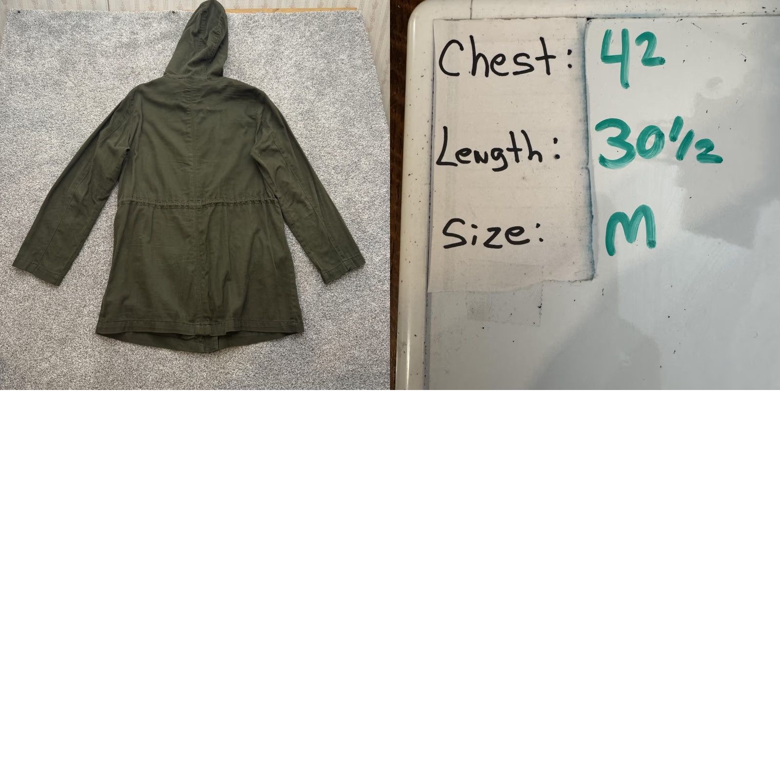 Old Navy Old Navy Jacket Women M Green Utility Parka Hooded Drawstring Pockets Full Zip Lightweight Spring Fall Casual Travel Size M / US 6-8 / IT 42-44 - 9 Thumbnail