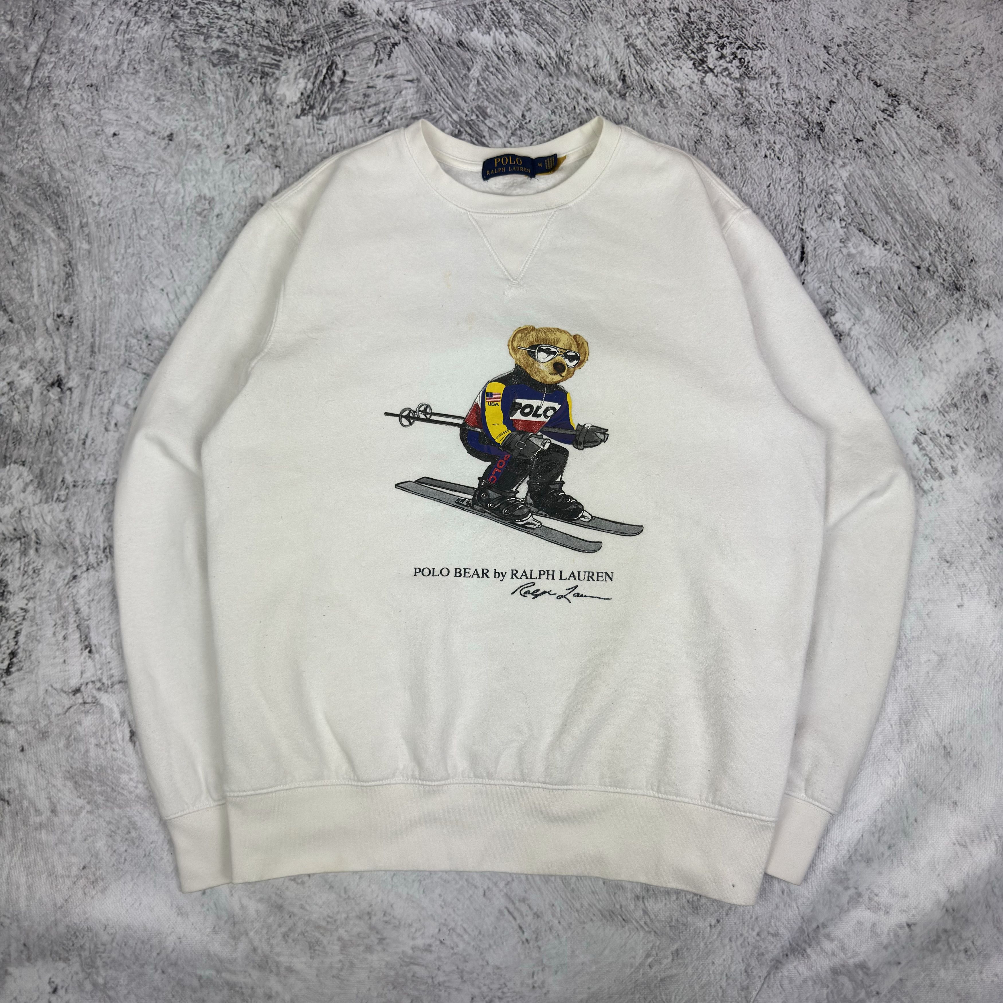 Polo Ralph Lauren Polo Bear By Ralph Lauren Men's White Cotton Sweatshirt M Size US M / EU 48-50 / 2 - 1 Thumbnail
