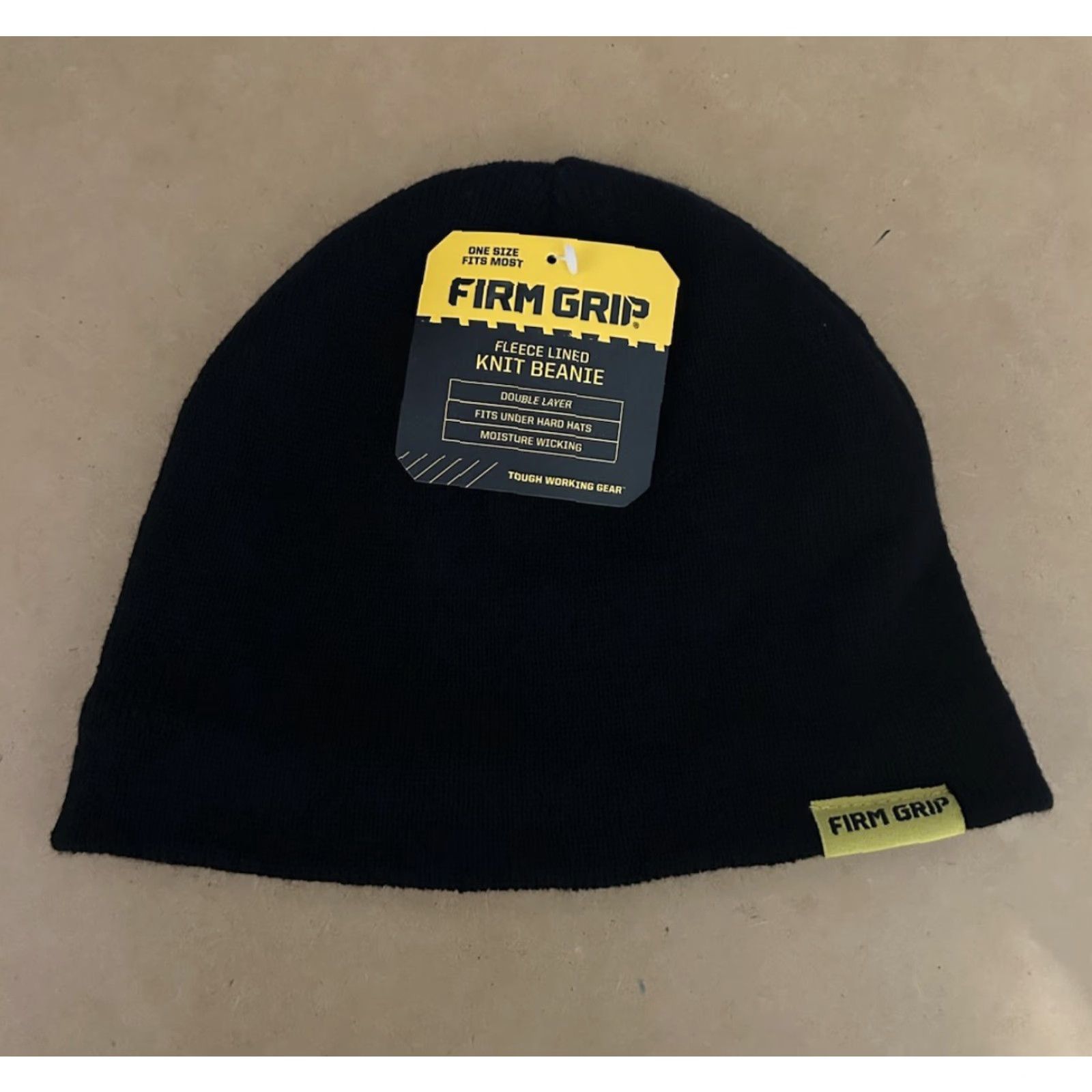 Vintage Firm Grip Beanie Knit Cap Hat One Size Black Fleece Lined Men Knit Winter 2024 New with Tags Size US M / EU 48-50 / 2 - 3 Thumbnail
