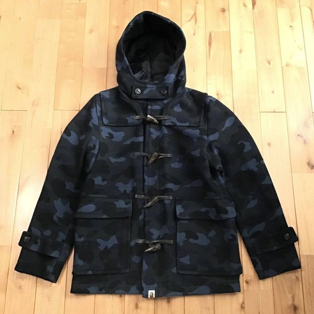 BAPE Wool Duffle Coat Blue camo a bathing ape NIGO