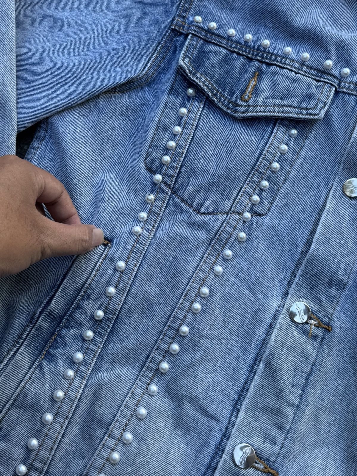 WE11DONE WE11DONE PEARL DENIM JACKET Size US L / EU 52-54 / 3 - 9 Thumbnail