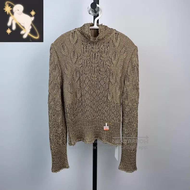 Louis Vuitton Louis Vuitton Linen brown knit cut-out crewneck sweater Size M / US 6-8 / IT 42-44 - 1 Thumbnail