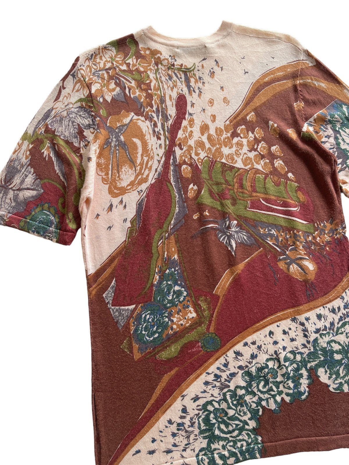 Vintage Vintage 80s Magnolia Luxury Printed Knitted Shirt Size L / US 10 / IT 46 - 4 Thumbnail