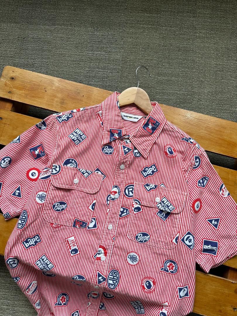 Bape BATHING APE FULL PRINT SHIRT Size US M / EU 48-50 / 2 - 3 Thumbnail