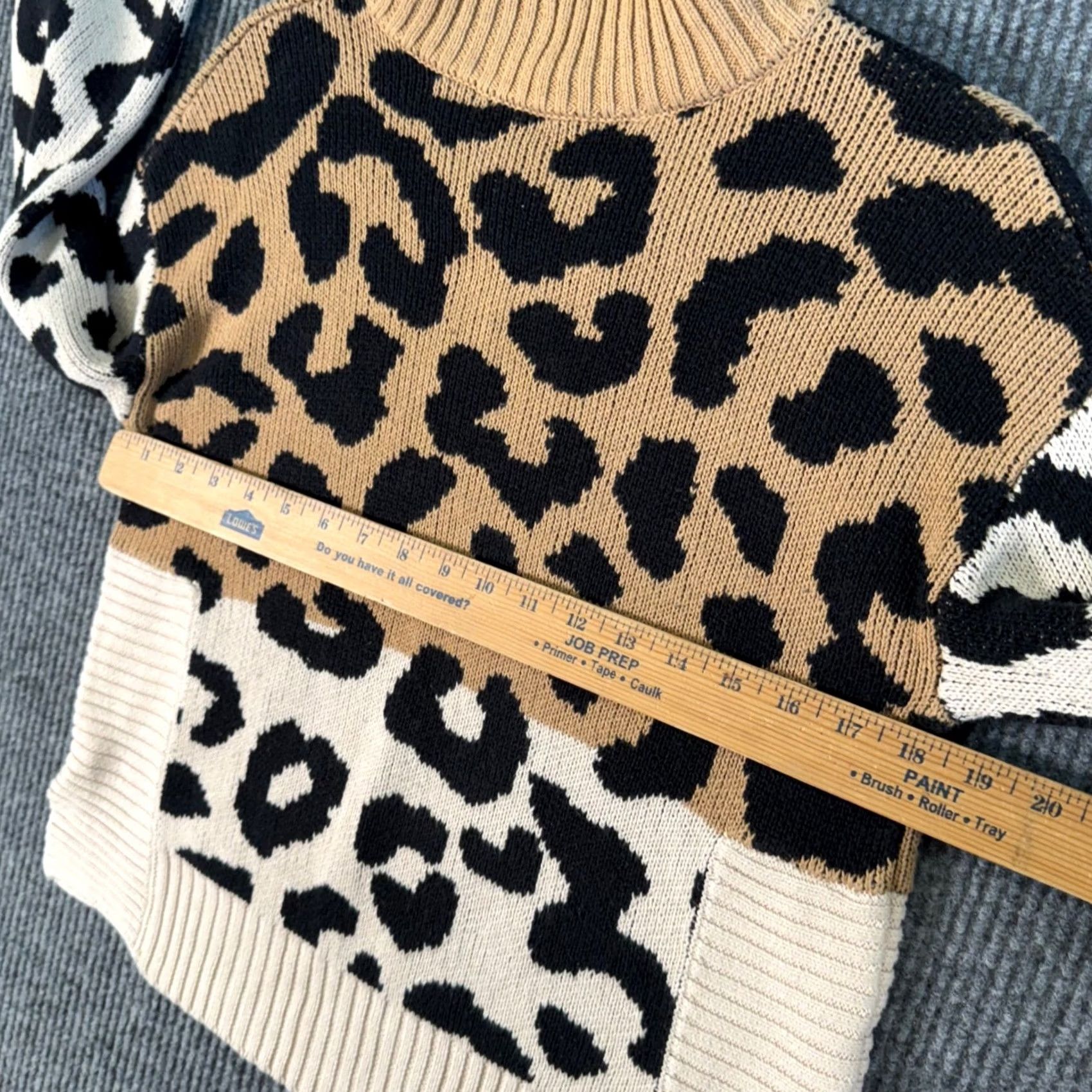 Nine West Nine West Womens M Leopard Print Mock Neck Sweater Knit Pullover Statement Top Size M / US 6-8 / IT 42-44 - 6 Thumbnail