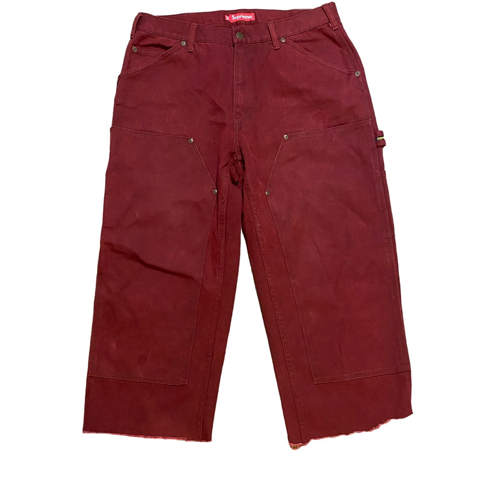 image of Supreme Canvas Double Knee Painter Pant Men's 34 in Red