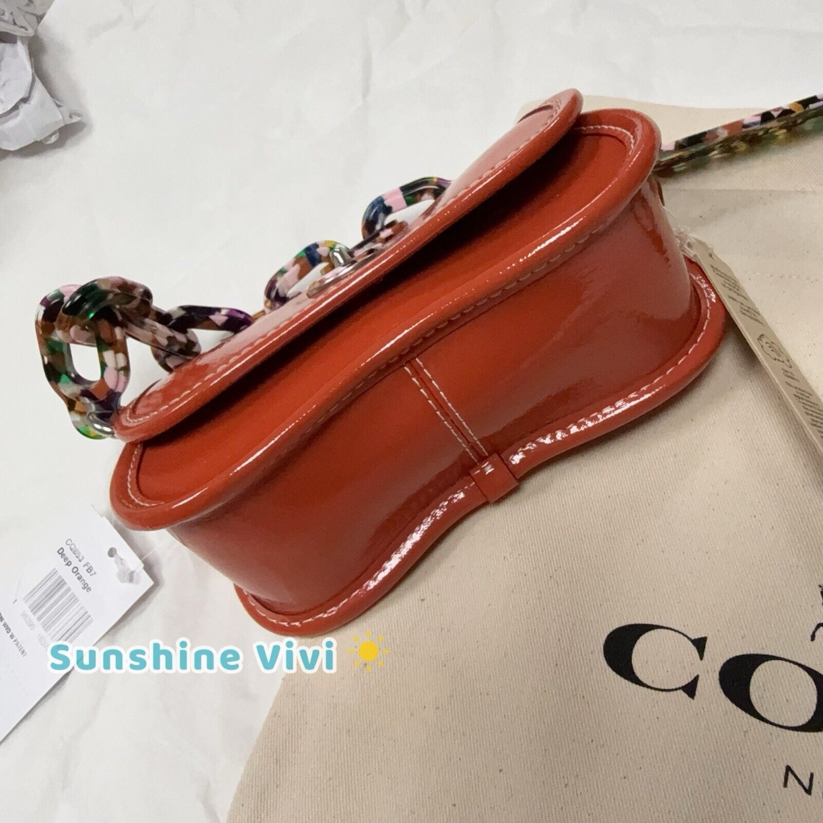 Coach NWT Coach CQ853 DEEP ORANGE MINI Wavy Dinky Crossbody Bag Size ONE SIZE - 3 Thumbnail