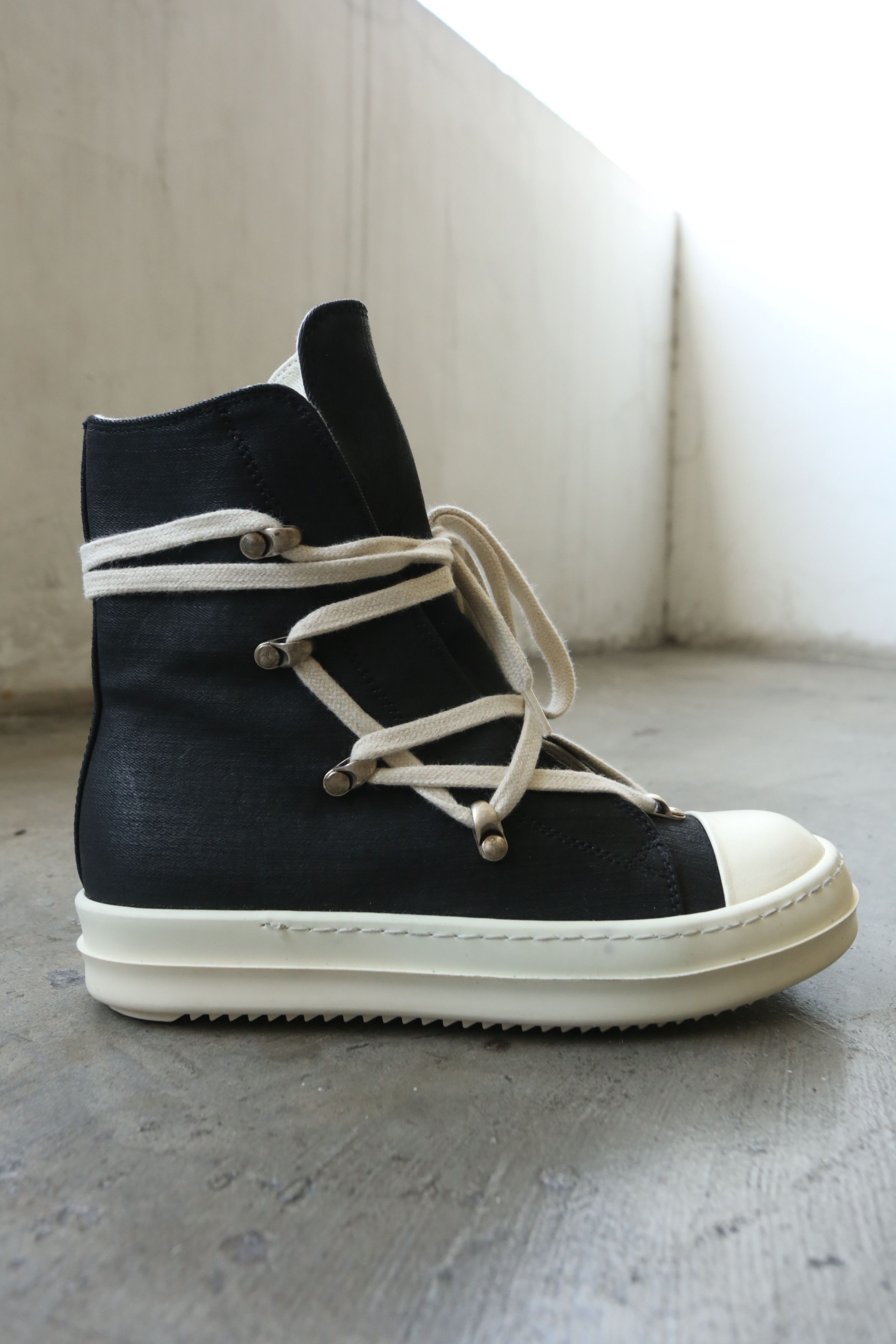 Rick Owens Drkshdw RO DRKSHDW - S/S 18 - "Dirt" - Waxed Canvas Hexagram Hi Size US 5 / IT 35 - 2 Thumbnail