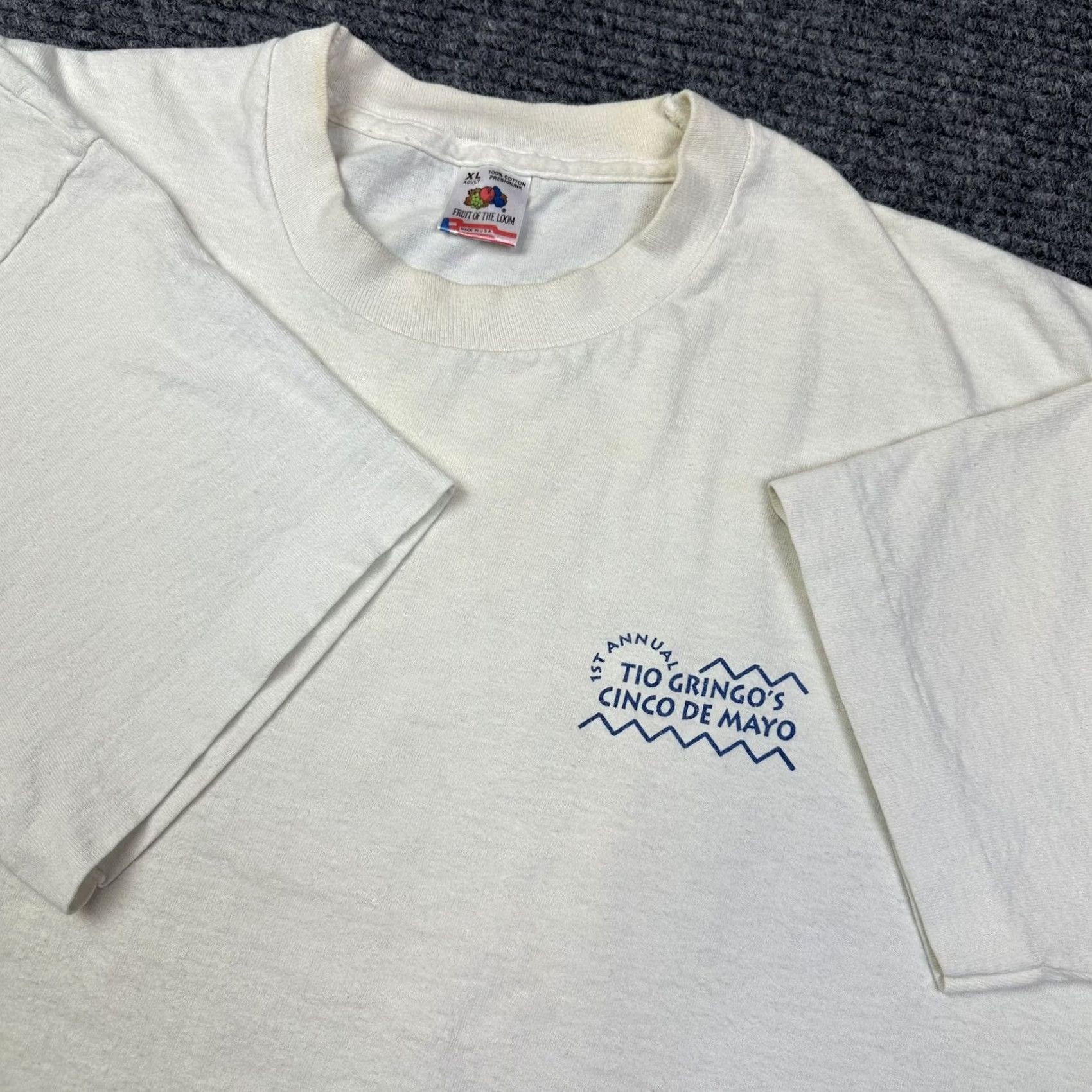 Fruit Of The Loom VINTAGE 90s Adult XL Cinco De Mayo Parrot Corona Beer Single Stitch T-Shirt Size US XL / EU 56 / 4 - 7 Thumbnail