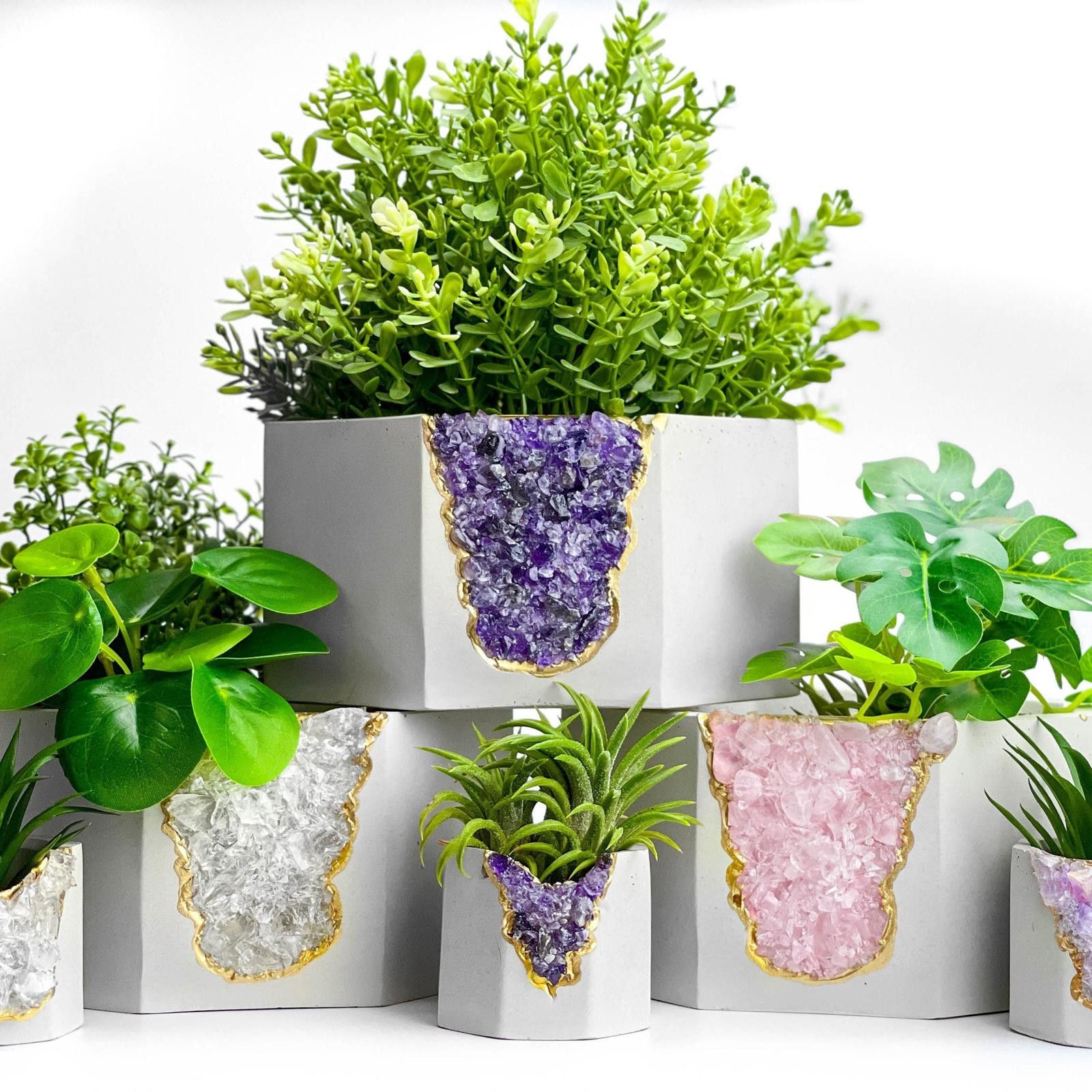 Other Large Geode Planter | Big Amethyst Crystal Planter Pot gift Size ONE SIZE - 9 Thumbnail