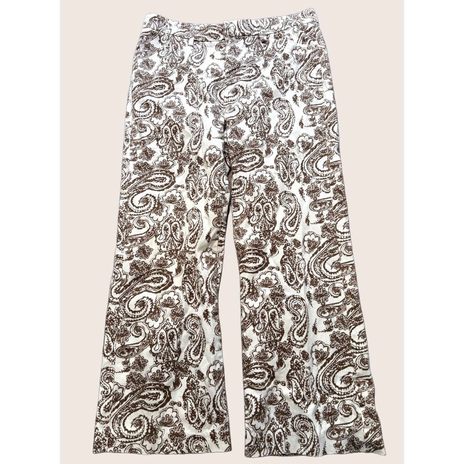 Lee Lee Pants Womens M Brown Jeans Paisley One True Fit Stretch Cotton Capri Size 32" / US 10 / IT 46 - 1 Thumbnail