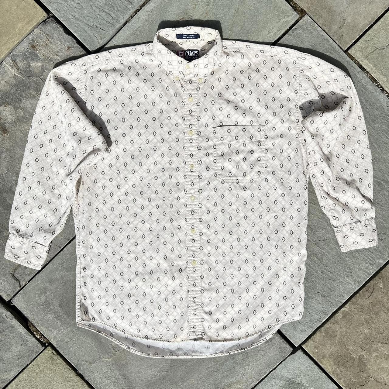 Chaps Ralph Lauren × Polo Ralph Lauren × Ralph Lauren Vintage 90s Diamond Grid Pattern Button Down Shirt Size US L / EU 52-54 / 3 - 1 Thumbnail