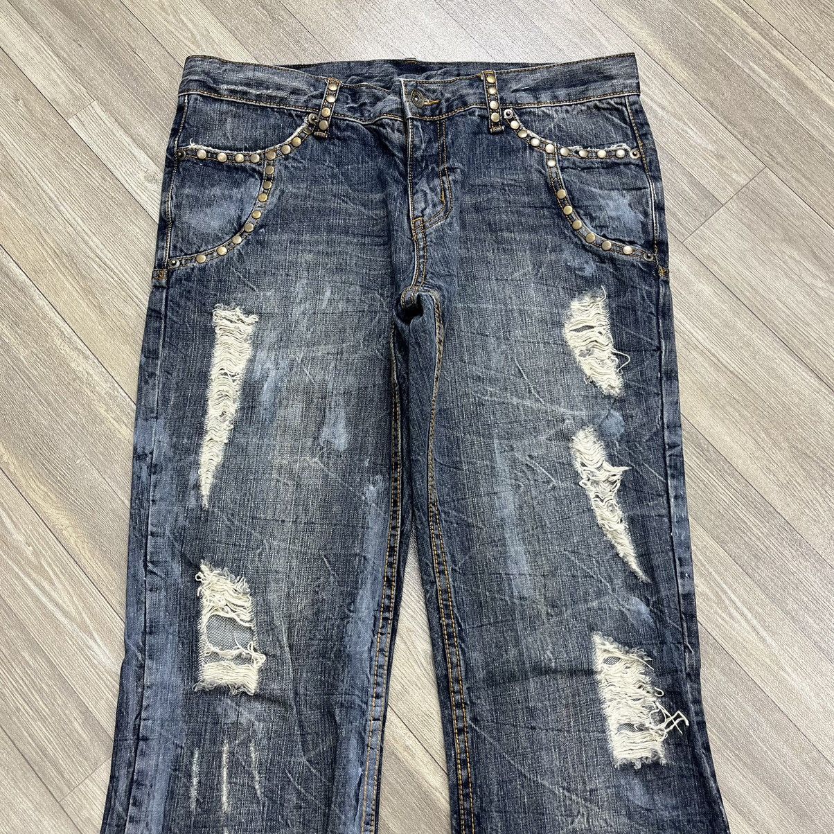 semanticdesign Y2K Semanticdesign Studded Distressed Flared Jeans BootCut Size US 31 - 3 Thumbnail