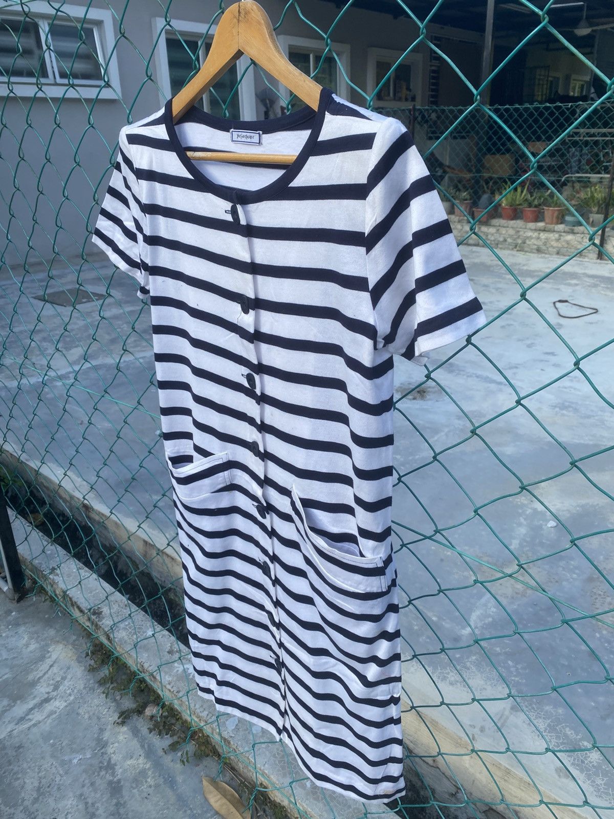 Yves Saint Laurent Yves Saint Laurent blue breton striped maxi dresses Size M / US 6-8 / IT 42-44 - 4 Thumbnail