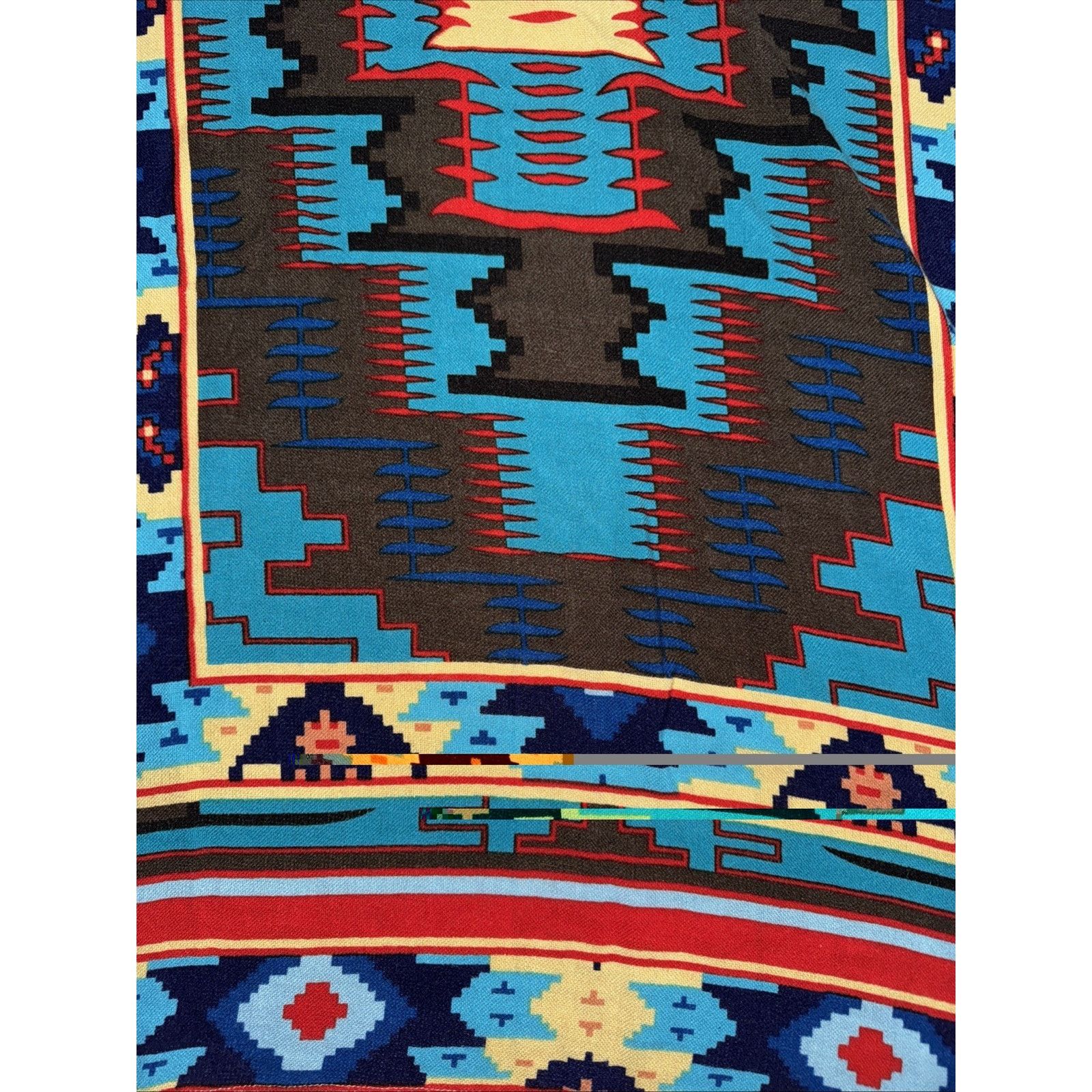 Vintage Southwestern Aztec Print Throw Shawl Blanket Scarf Western Size ONE SIZE - 3 Thumbnail