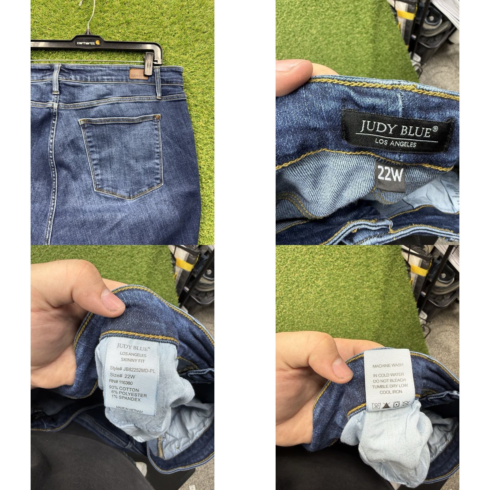 Denime Judy Blue Jeans Womens 22W Plus Denim Stretch Preppy Skinny Fit JB82252MD Size 40" / US 18 - 8 Thumbnail