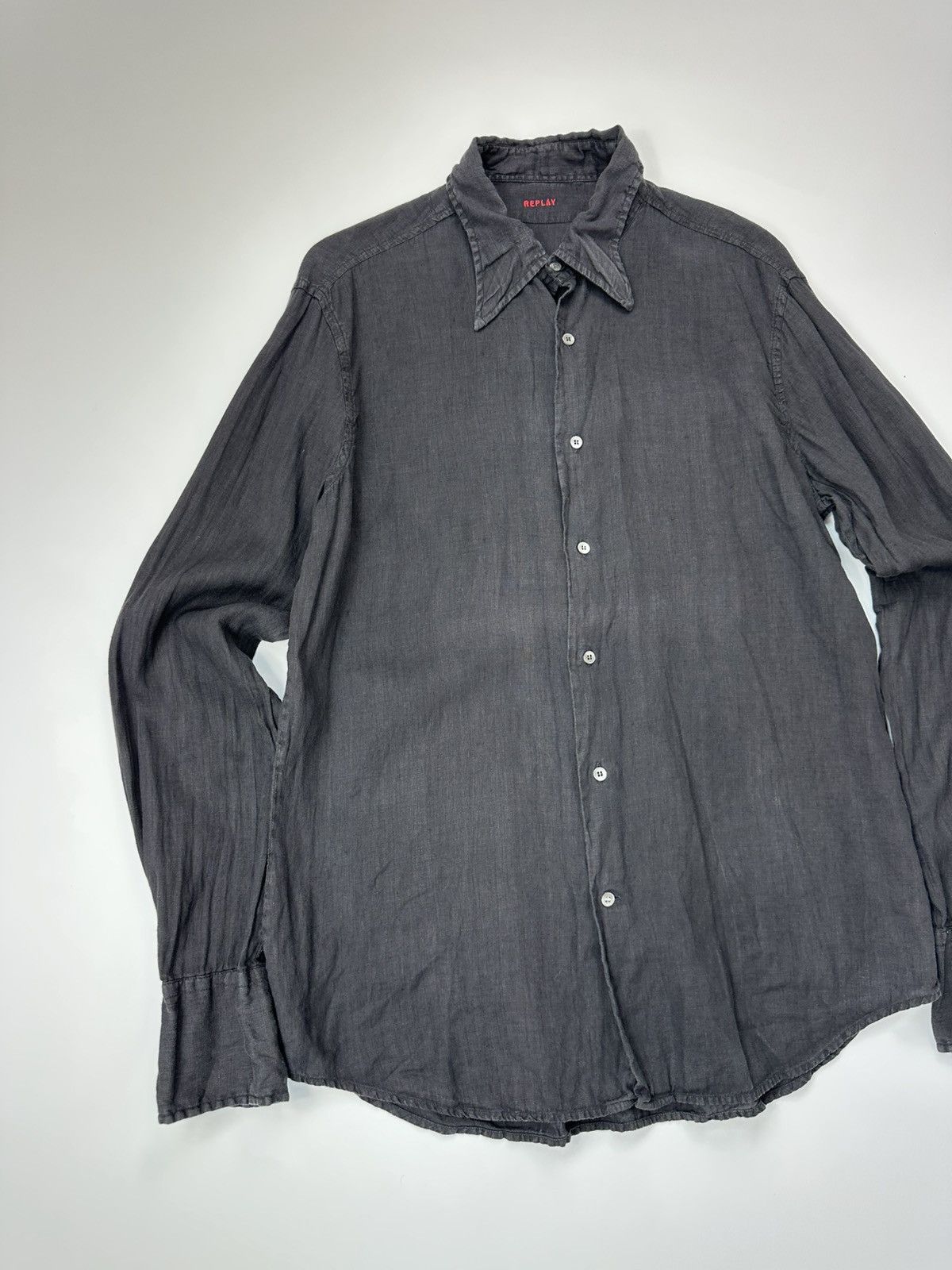 Replay Replay Casual Shirt Gray Men's XL Size Size US XL / EU 56 / 4 - 3 Thumbnail