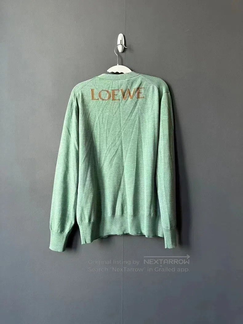 Loewe Loewe Green Wool Cardigan Size XS / US 0-2 / IT 36-38 - 2 Thumbnail