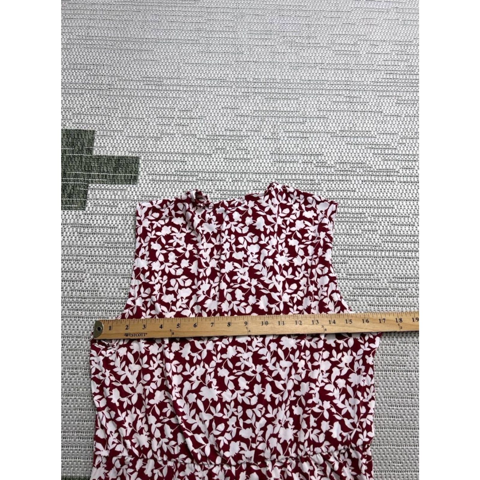 Banana Republic Banana Republic Dress Womens Large Red White Floral Blouson New Size L / US 10 / IT 46 - 6 Thumbnail