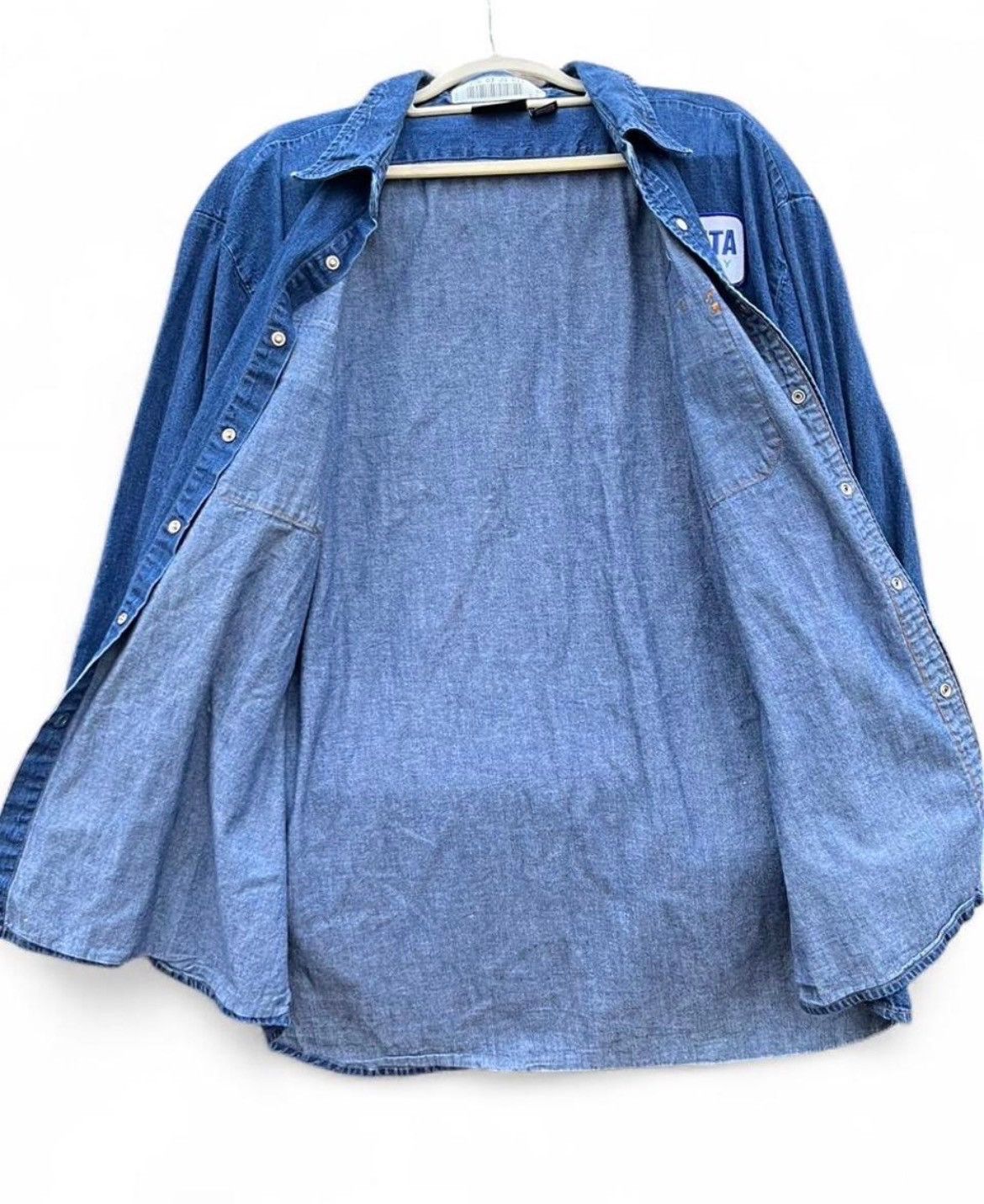 Other Vintage Pearl Button Covanta Blue Denim Button-Up Work Shirt Size US XXL / EU 58 / 5 - 2 Thumbnail