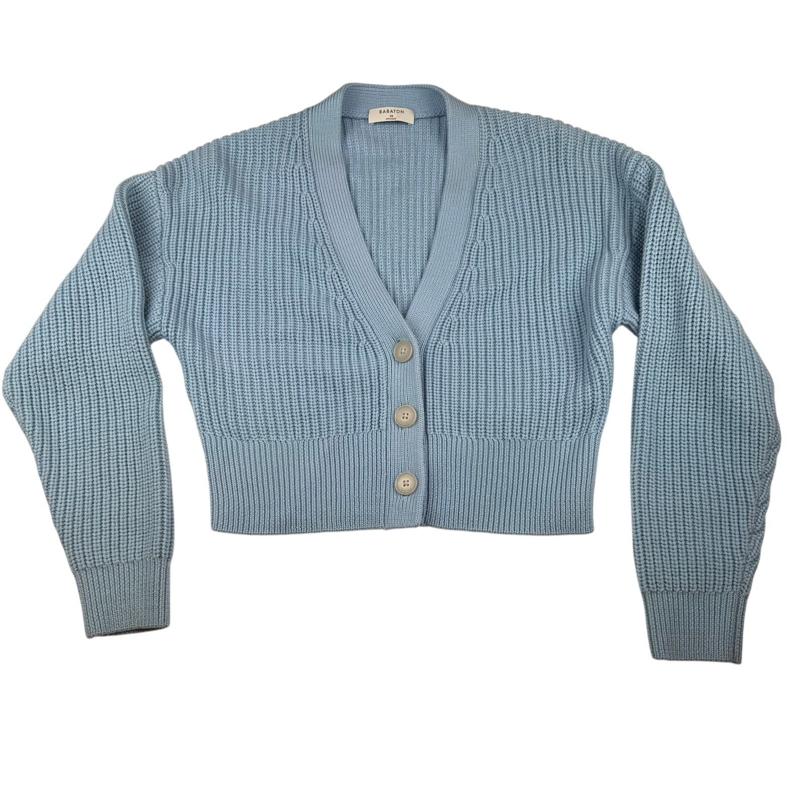 Other Babaton Cropped Knit Cardigan Baby Blue XS Size XS / US 0-2 / IT 36-38 - 1 Thumbnail