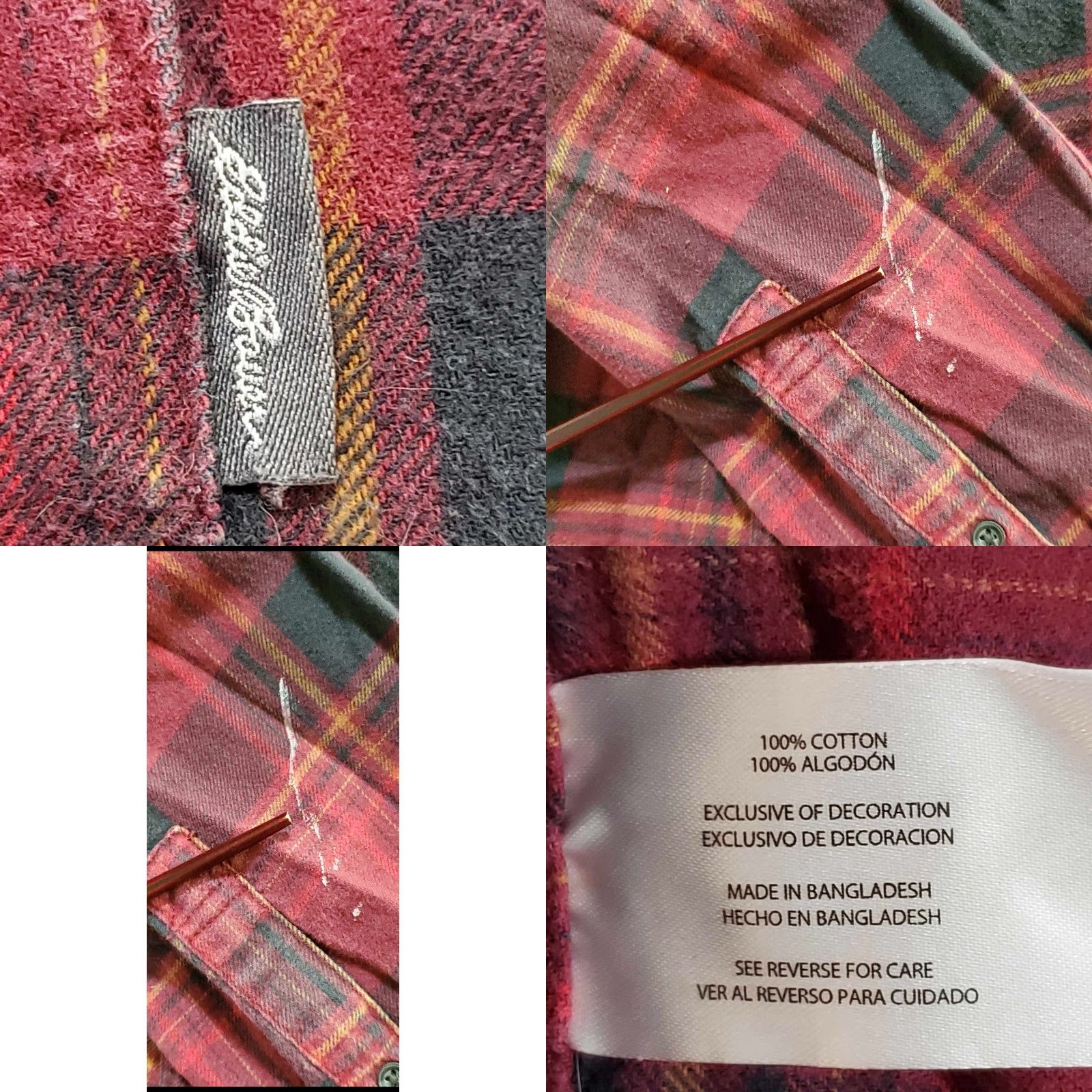 Eddie Bauer Eddie Bauer Big 2X Mens Button-Up Buffalo Plaid Shirt Grunge Distress Flaw Mark Multicolor Long Sleeve Size US XXL / EU 58 / 5 - 8 Thumbnail