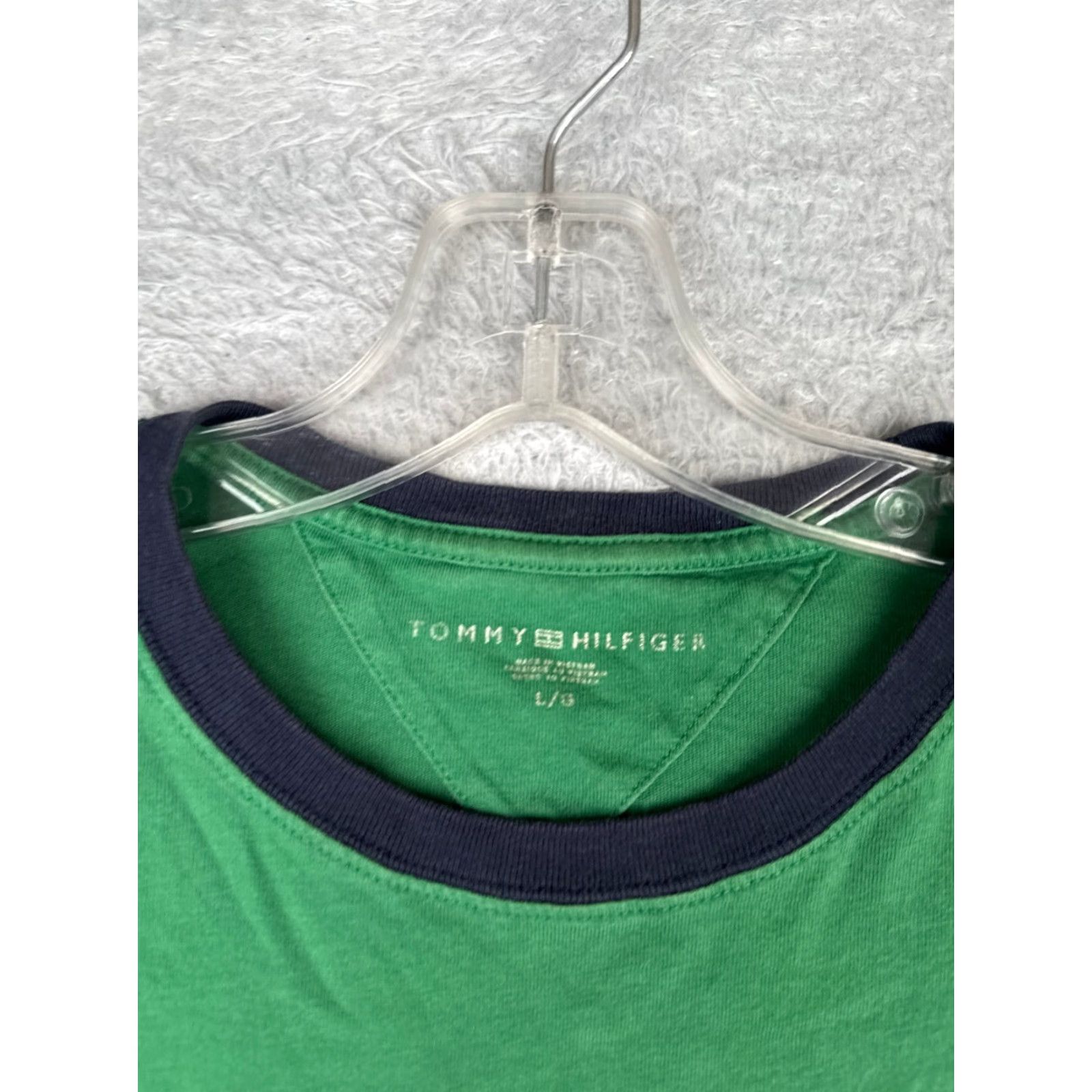 Tommy Hilfiger Tommy Hilfiger Shirt Adult Large Green 100% Cotton Crew Neck Short Sleeve READ Size US L / EU 52-54 / 3 - 7 Thumbnail