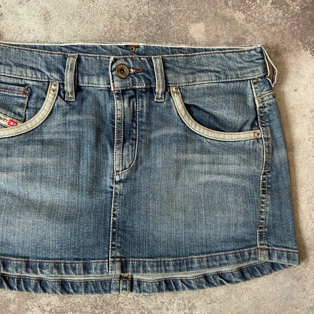 Diesel × Vintage Y2K Diesel Vintage Washed Denim Mini Skirt Size 28" / US 6 / IT 42 - 4 Thumbnail