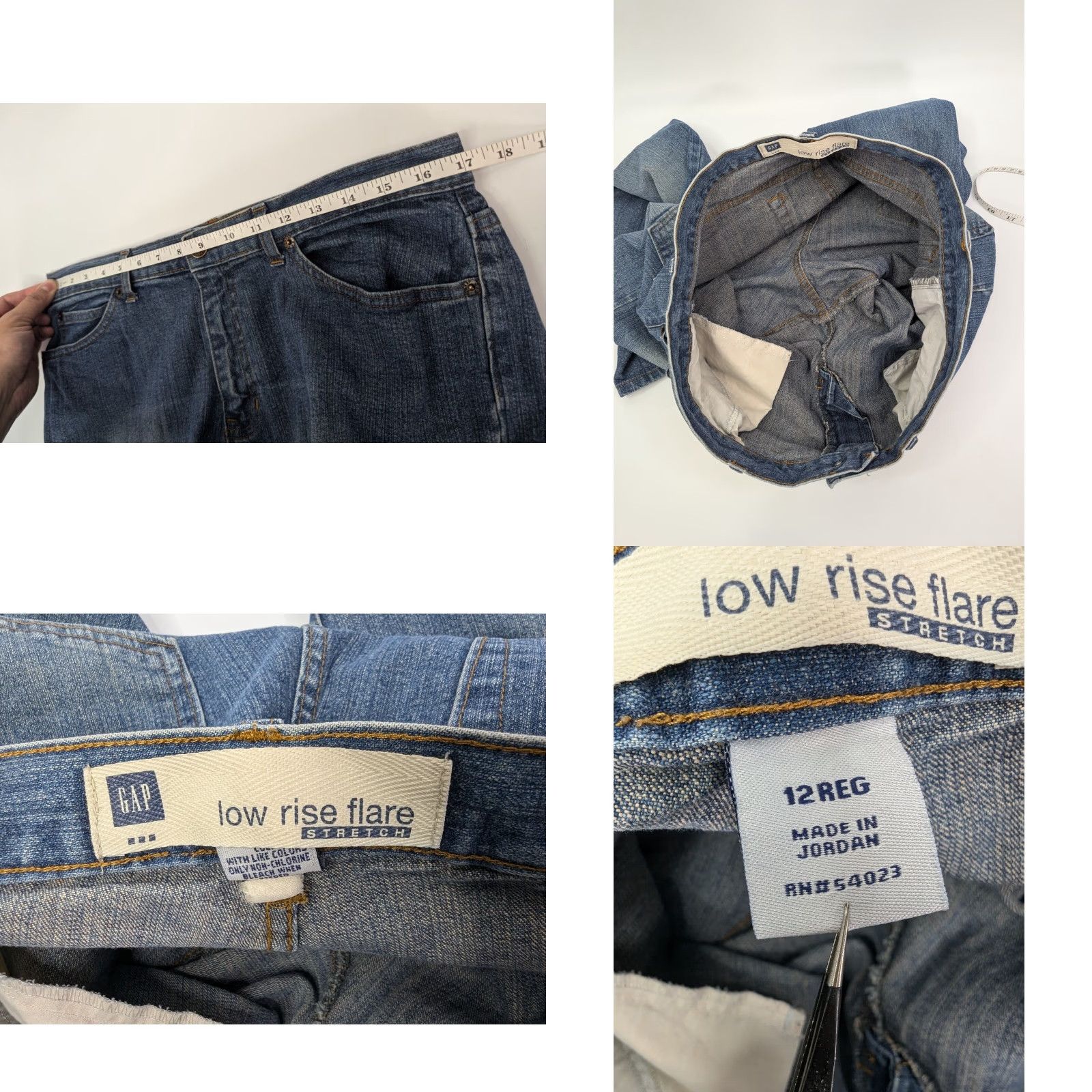 Gap VINTAGE Gap Jeans Women's 12 Blue Low Rise Bootcut Flare Medium Wash Stretch Y2K Denim 5-Pocket Womens Size 34" / US 12 / IT 48 - 8 Thumbnail