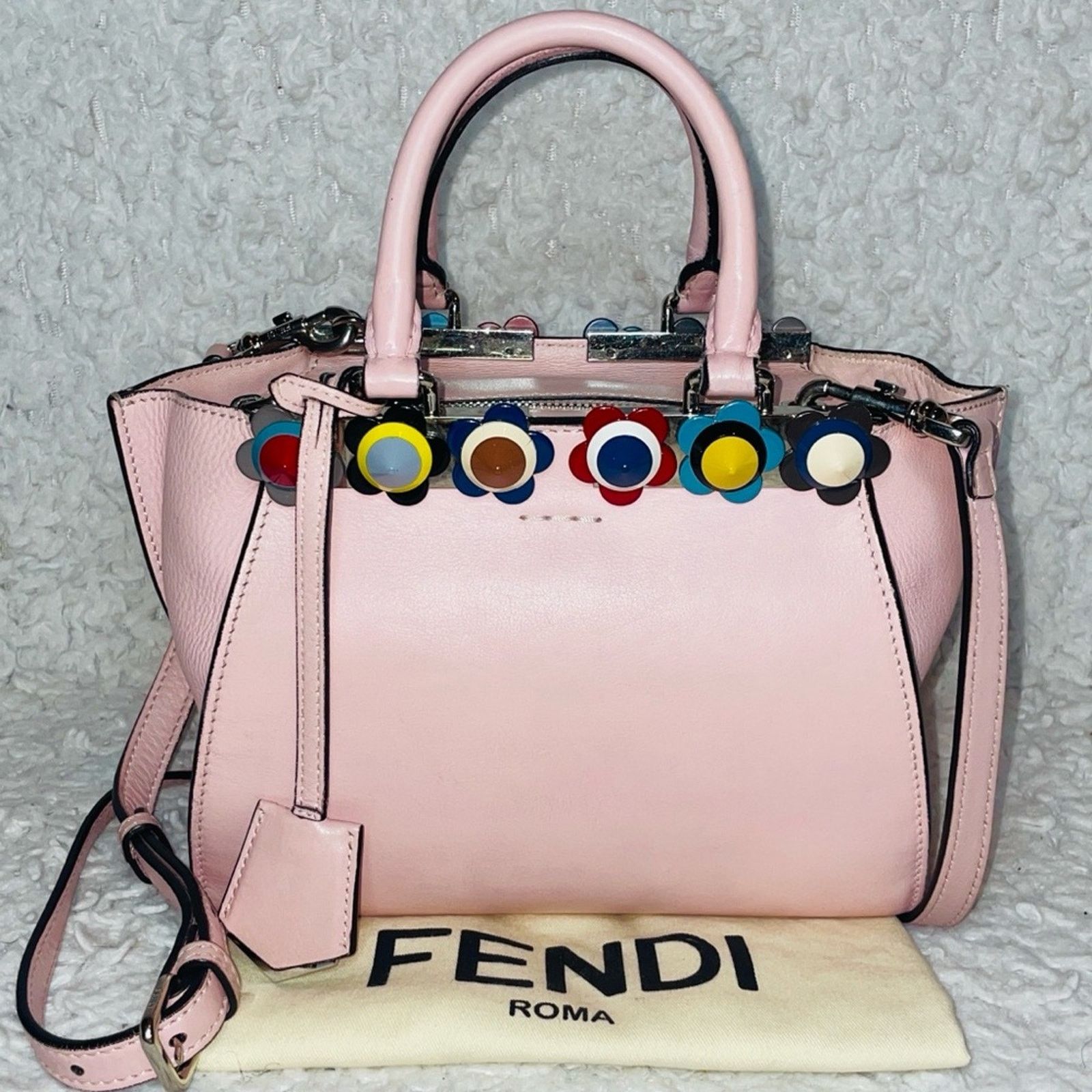 Fendi Fendi 3Jours Flowerland Mini Tote Pink Crossbody Size ONE SIZE - 2 Thumbnail