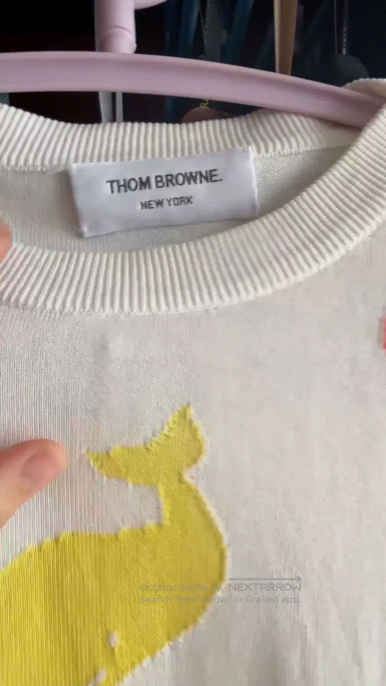 Thom Browne Thom Browne White Whale Knit Sweater Size US S / EU 44-46 / 1 - 1 Thumbnail