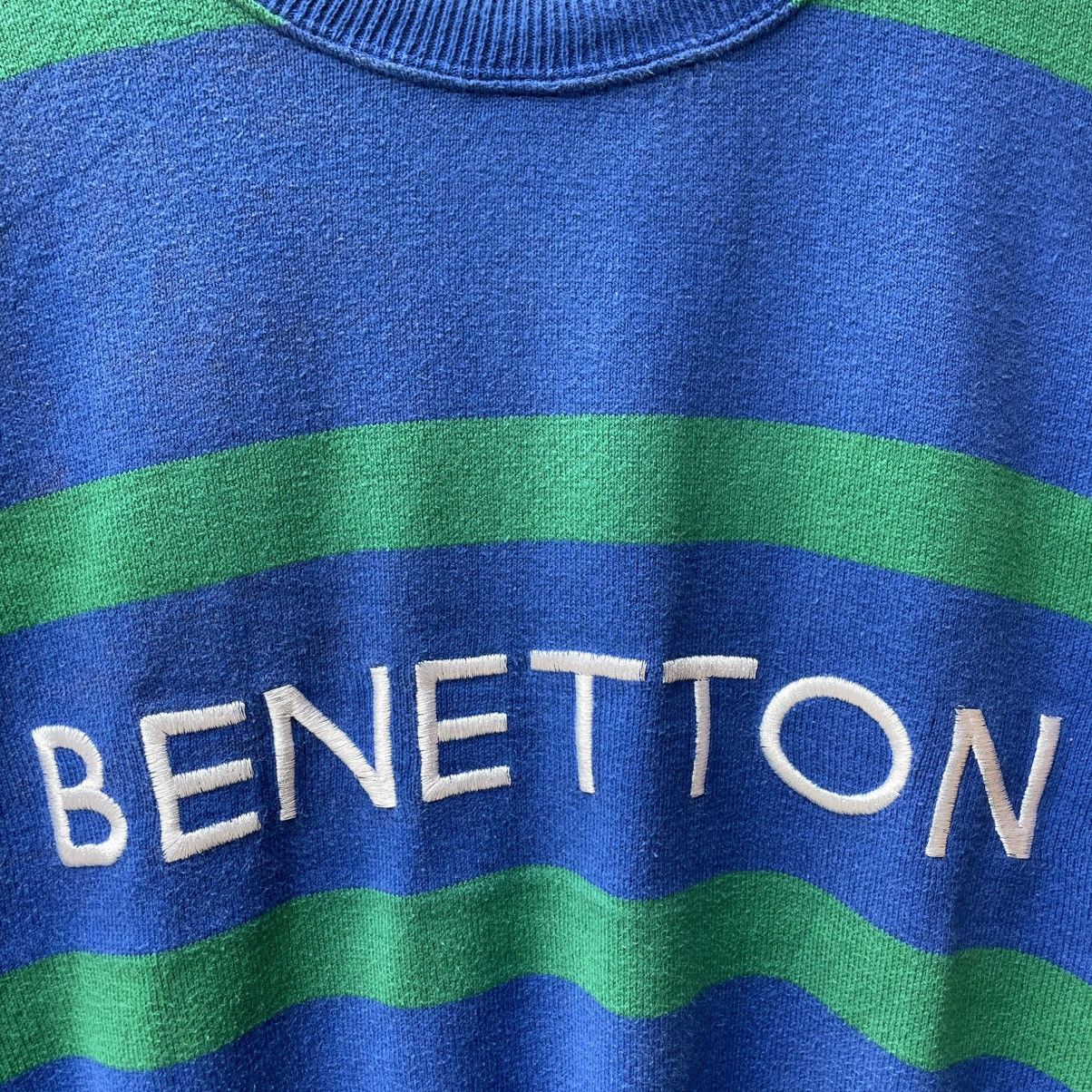 Benetton 🔥Vintage Benetton Embroidered Spellout Striped Sweatshirts Size US M / EU 48-50 / 2 - 6 Thumbnail