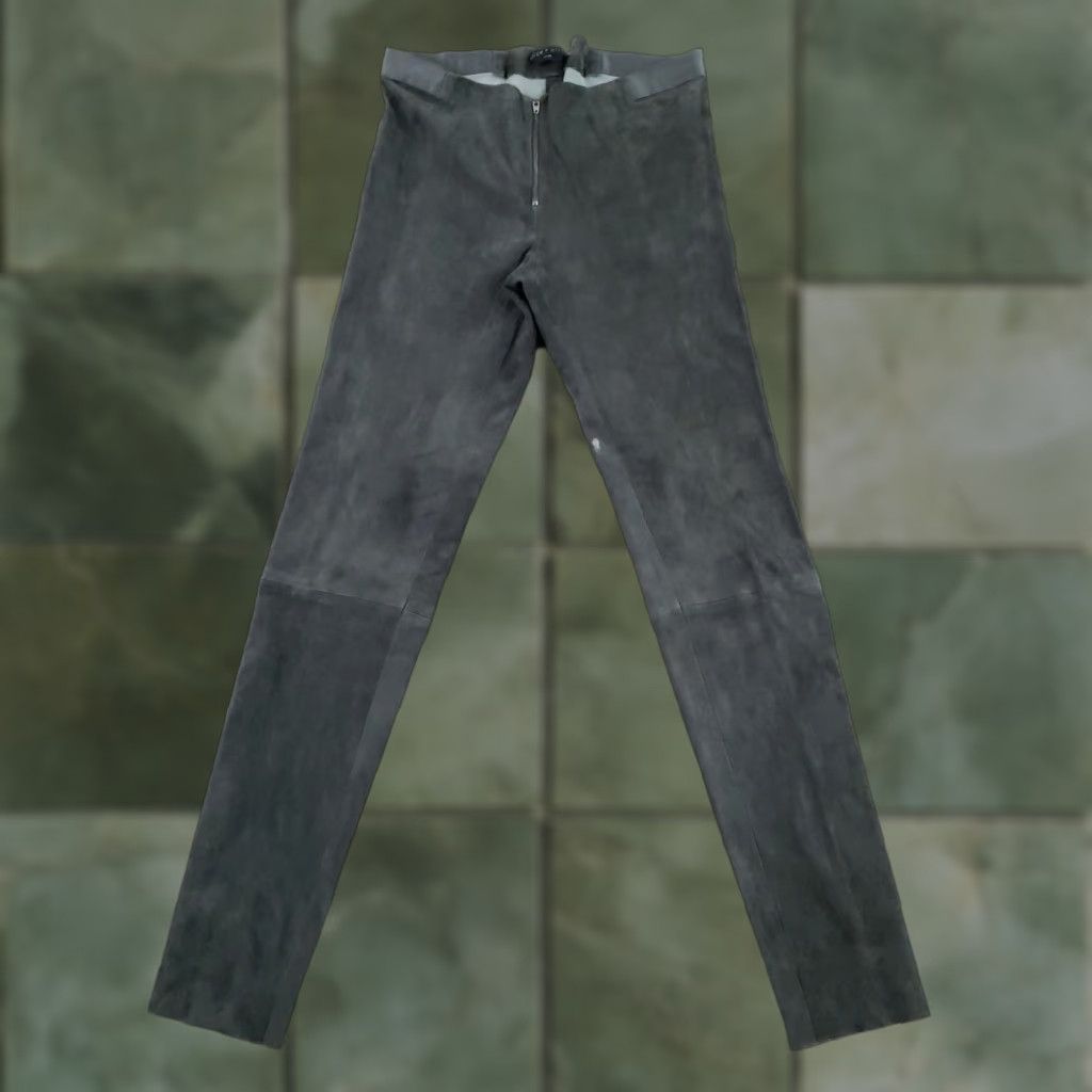 Alice + Olivia Alice + Olivia Base Pants Womens 12 Gray Leather Skinny Zip Zipper Pants Womens 12 Gray Leather Skinny Zip Zipper Size 34" / US 12 / IT 48 - 1 Thumbnail