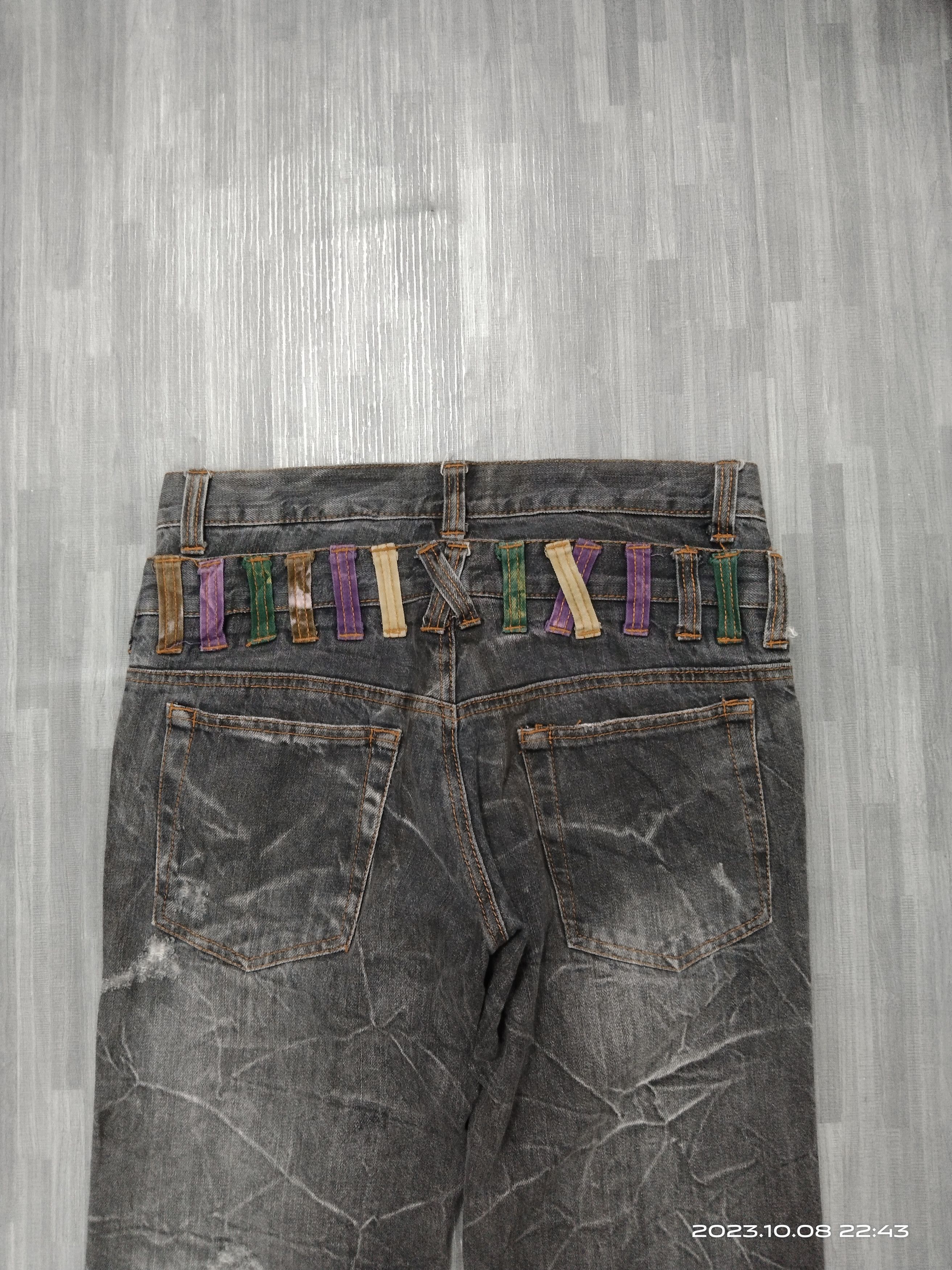 Japanese Brand SICK DOUBLE WAIST NYLAUS CLOTHING DENIM PANTS Size US 30 / EU 46 - 5 Thumbnail