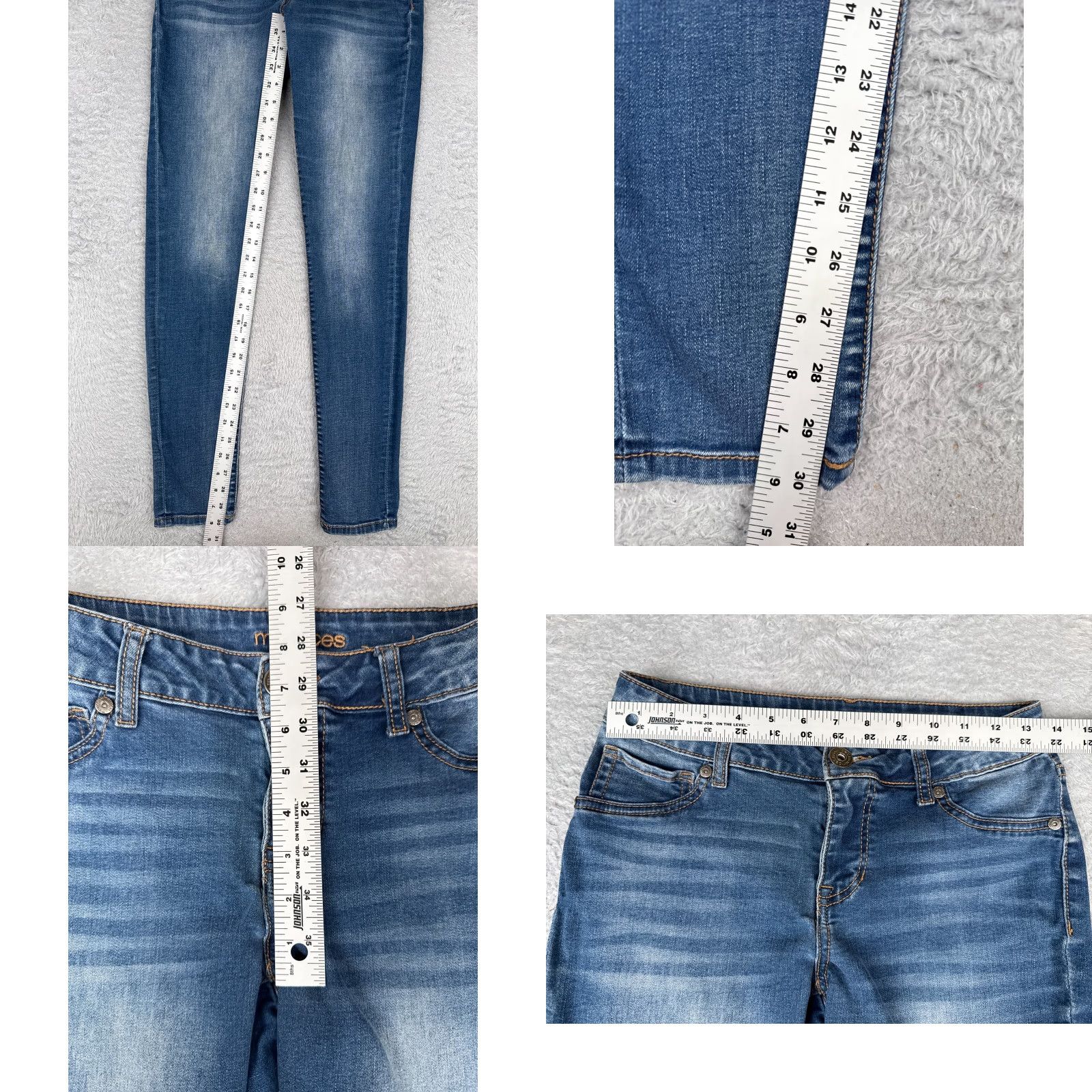 Vintage Maurices Jeans Womens Small Regular Blue Denim Skinny Cotton Blend Low 28x30 Size 28" / US 6 / IT 42 - 8 Thumbnail