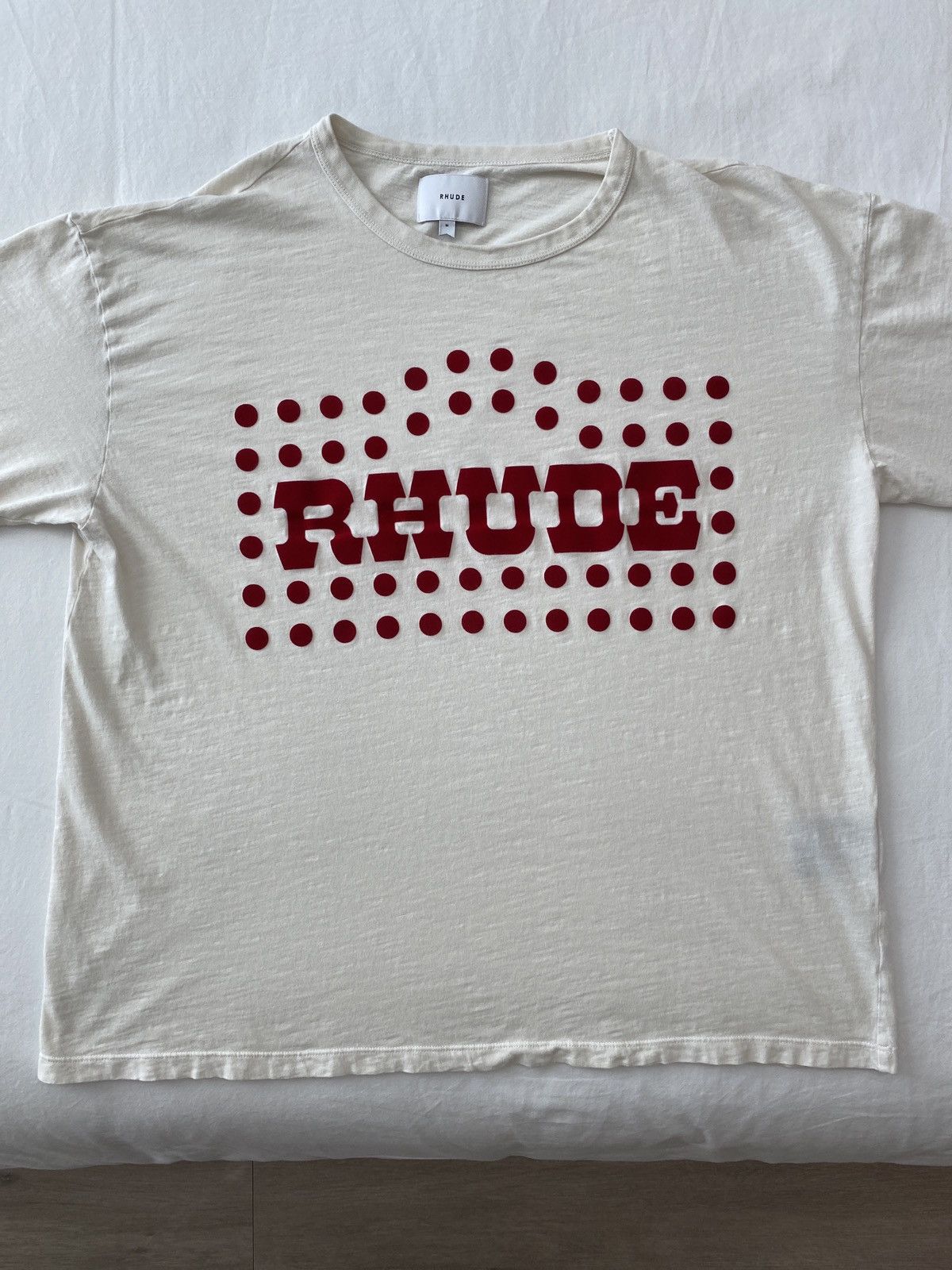 Rhude Rhude Flocked Burnout Tee Size US M / EU 48-50 / 2 - 4 Thumbnail