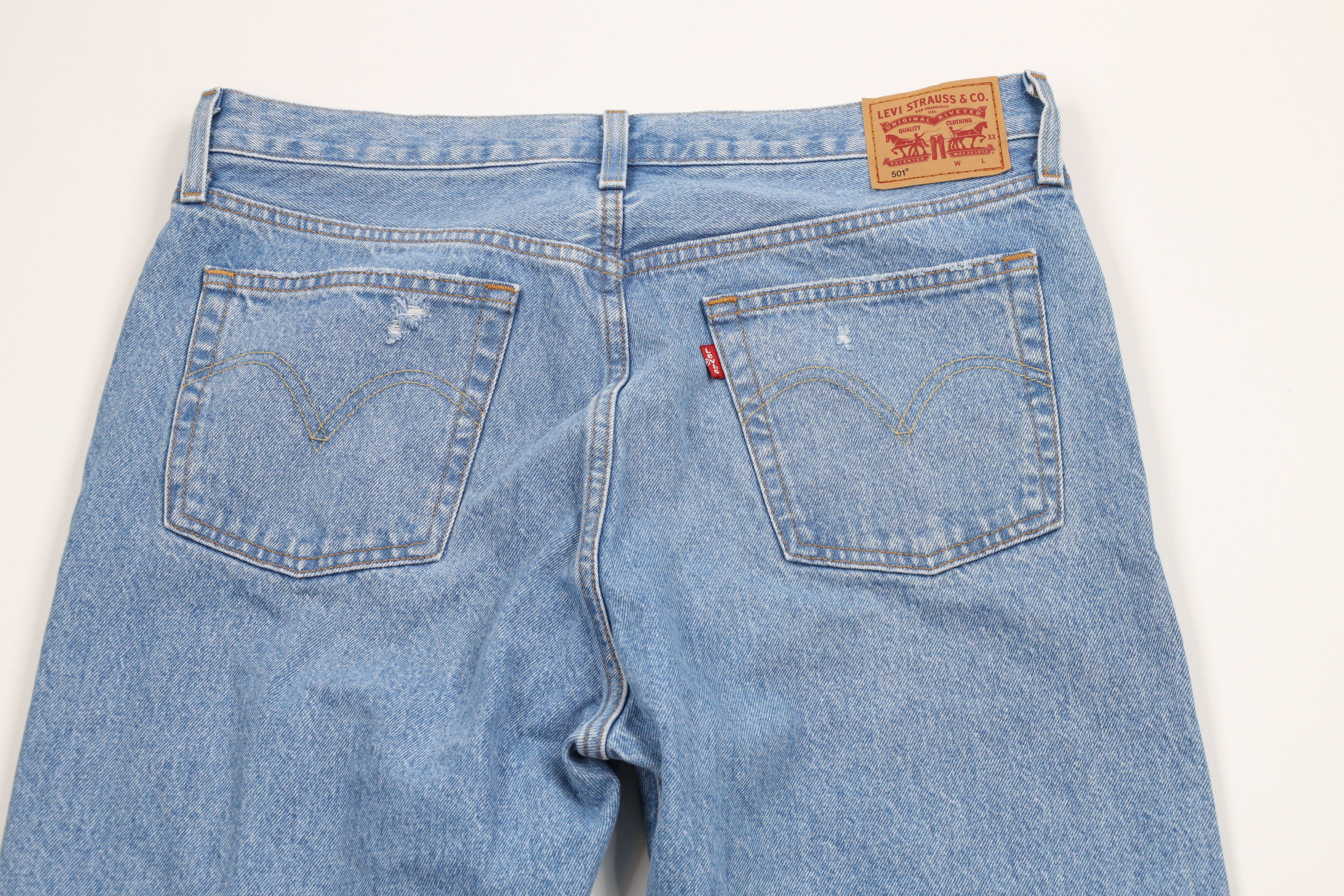 Levi's × Vintage Levis 501xx Button Fly Cropped Original Fit Denim Jeans Size 32" / US 10 / IT 46 - 9 Thumbnail