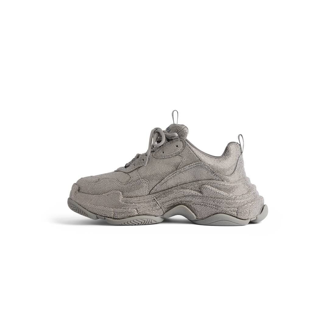 Balenciaga o1srvl11e0426 Triple S Sneakers With Rhinestone in Dark Grey Size US 11 / IT 41 - 4 Thumbnail