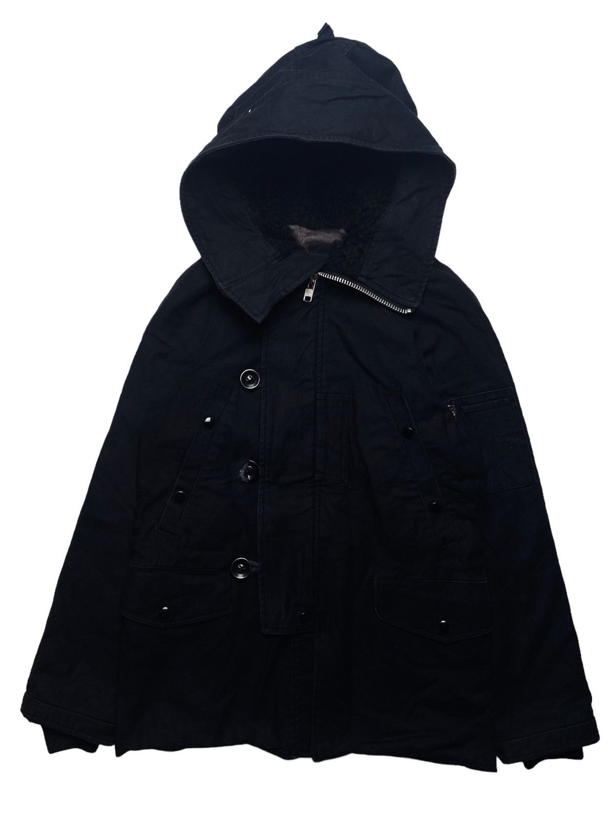image of 14Th Addiction x Kmrii 2000S Lad Musician - Big Hooded Jacket in Black, Men's (Size Large)