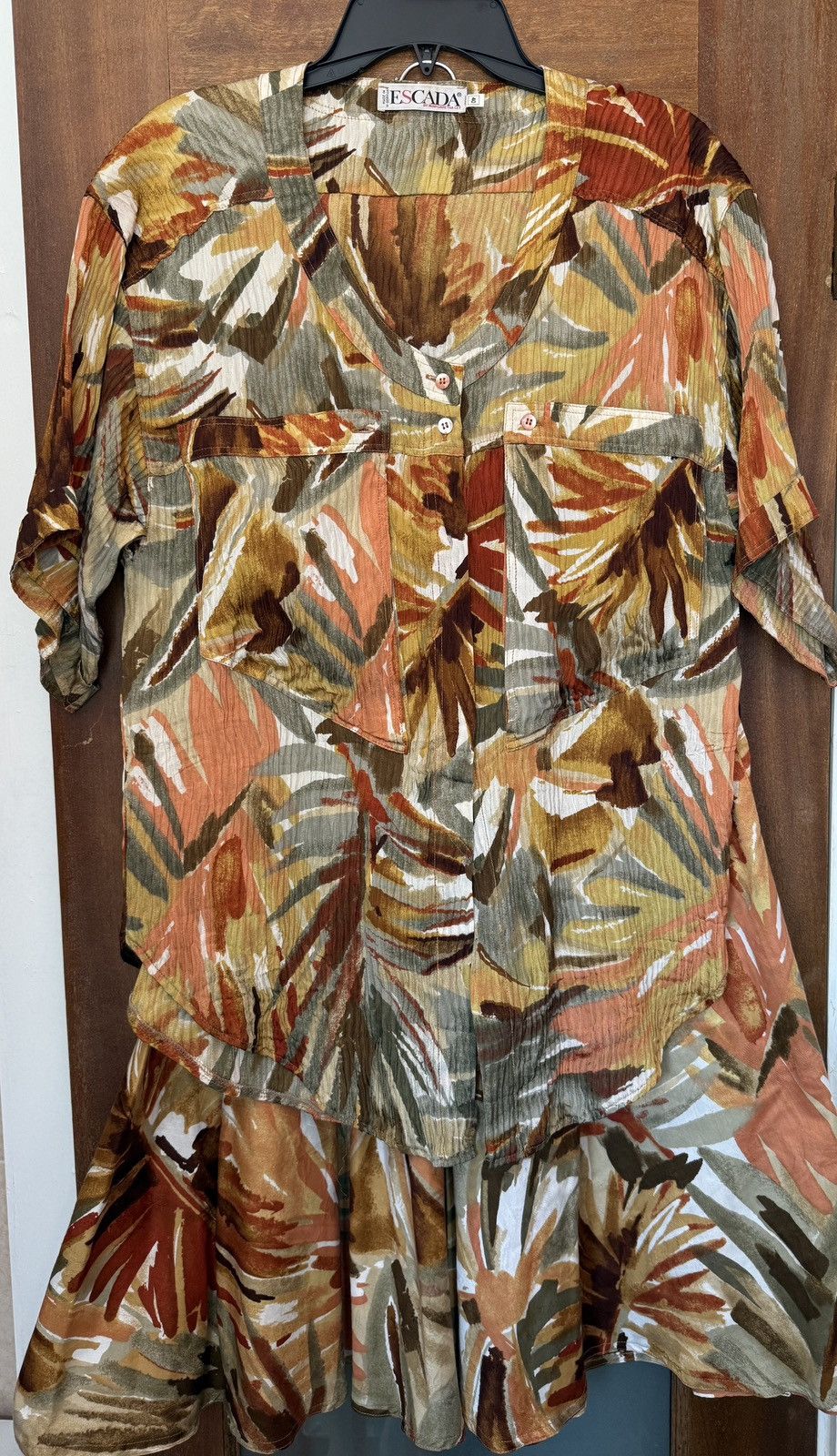 Escada Escada Vintage Silk Tropical Floral 2pc Skirt Set - 40 (Med) Size S / US 4 / IT 40 - 1 Thumbnail