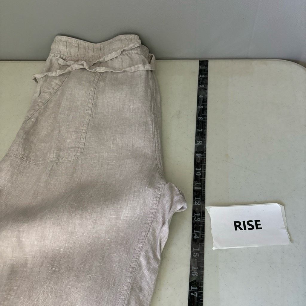 Jones New York Jones & Co Linen High-Rise Flat Front Drawstring Wide Leg Pa Size 34" / US 12 / IT 48 - 5 Thumbnail