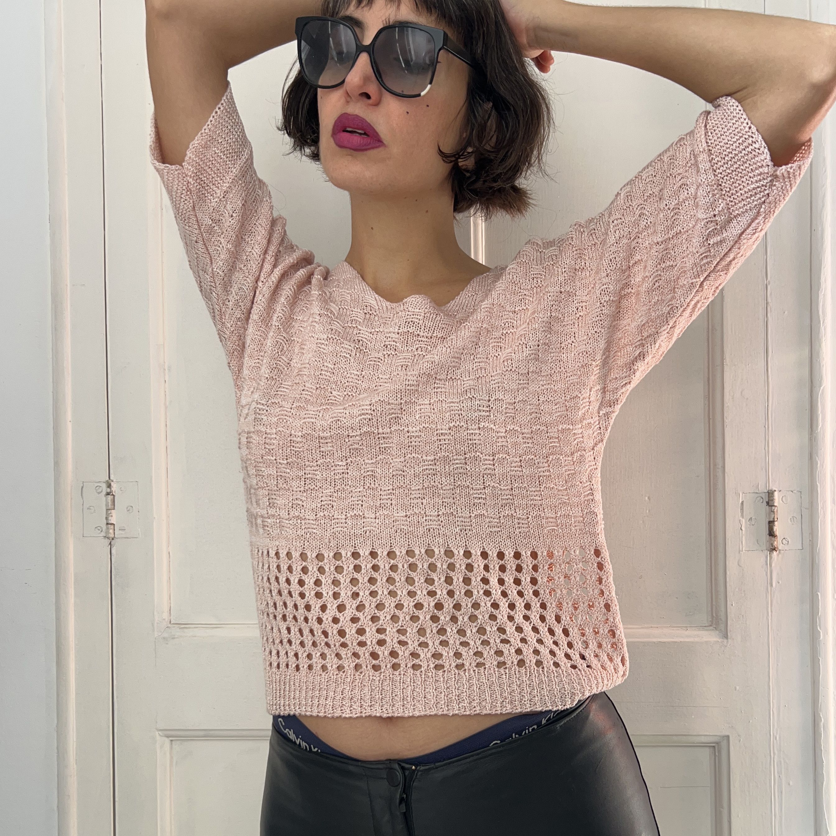 Vintage Vintage Y2K Blush Pink Sweater Size M / US 6-8 / IT 42-44 - 7 Thumbnail