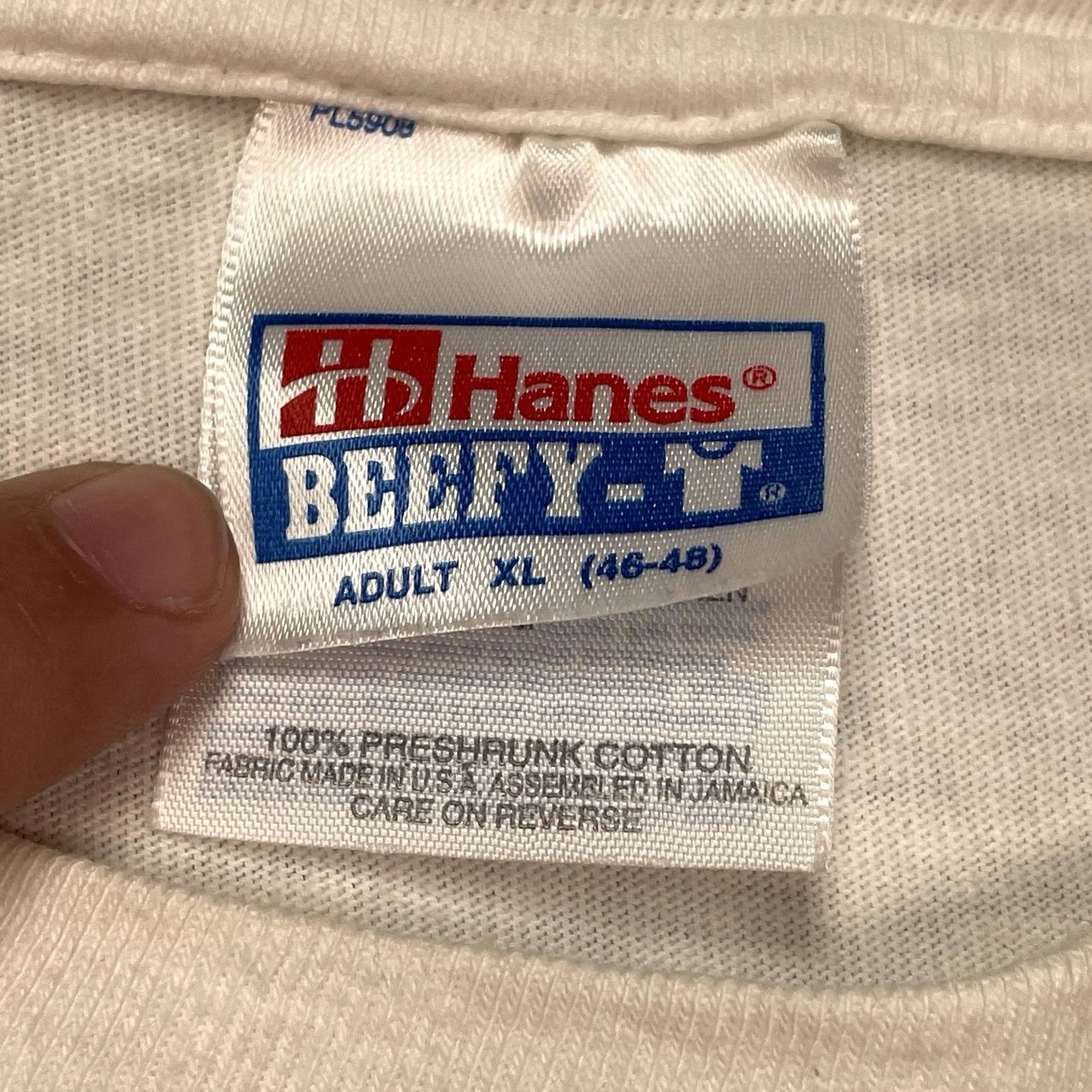 Hanes VINTAGE Flaco Jimenez Shirt Hanes T-Shirt Men’s XL White 1990s Signature Band Pura Vida Taste Of Texas 1997 Signed Size US XL / EU 56 / 4 - 6 Thumbnail