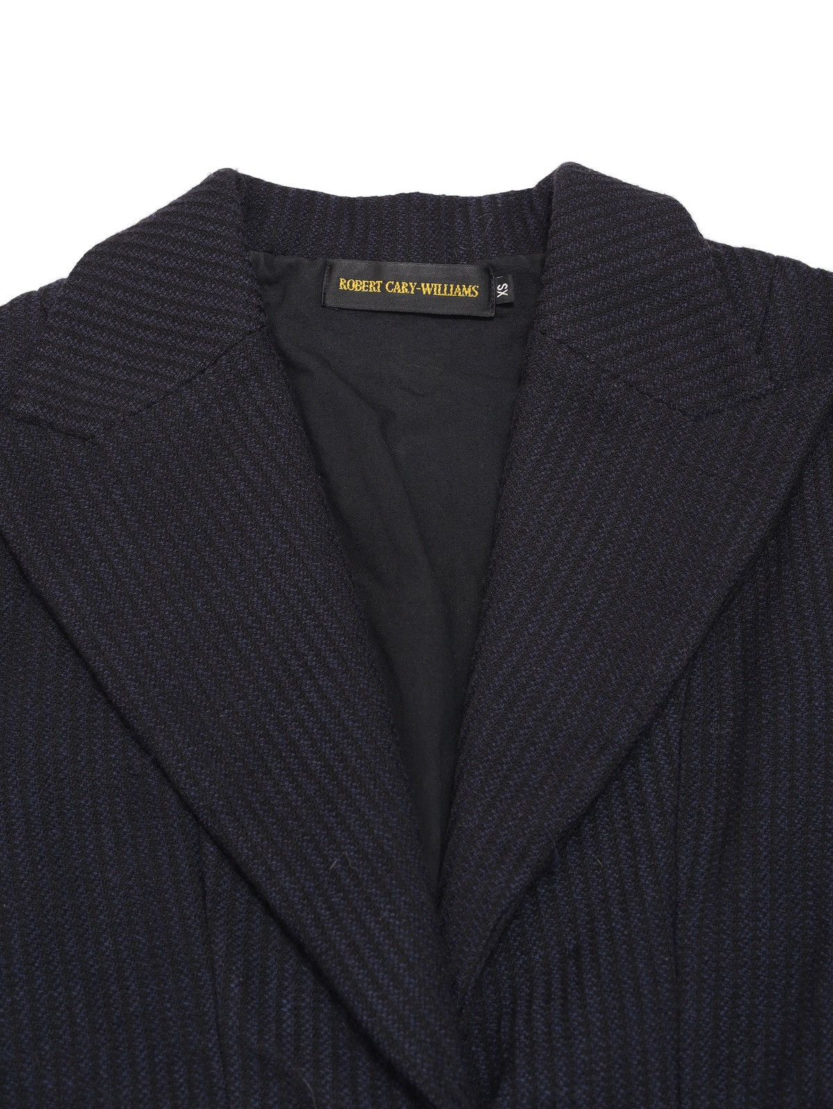 Other Robert Cary Williams Navy Wool Striped Long Blazer Jacket Size XS / US 0-2 / IT 36-38 - 6 Thumbnail