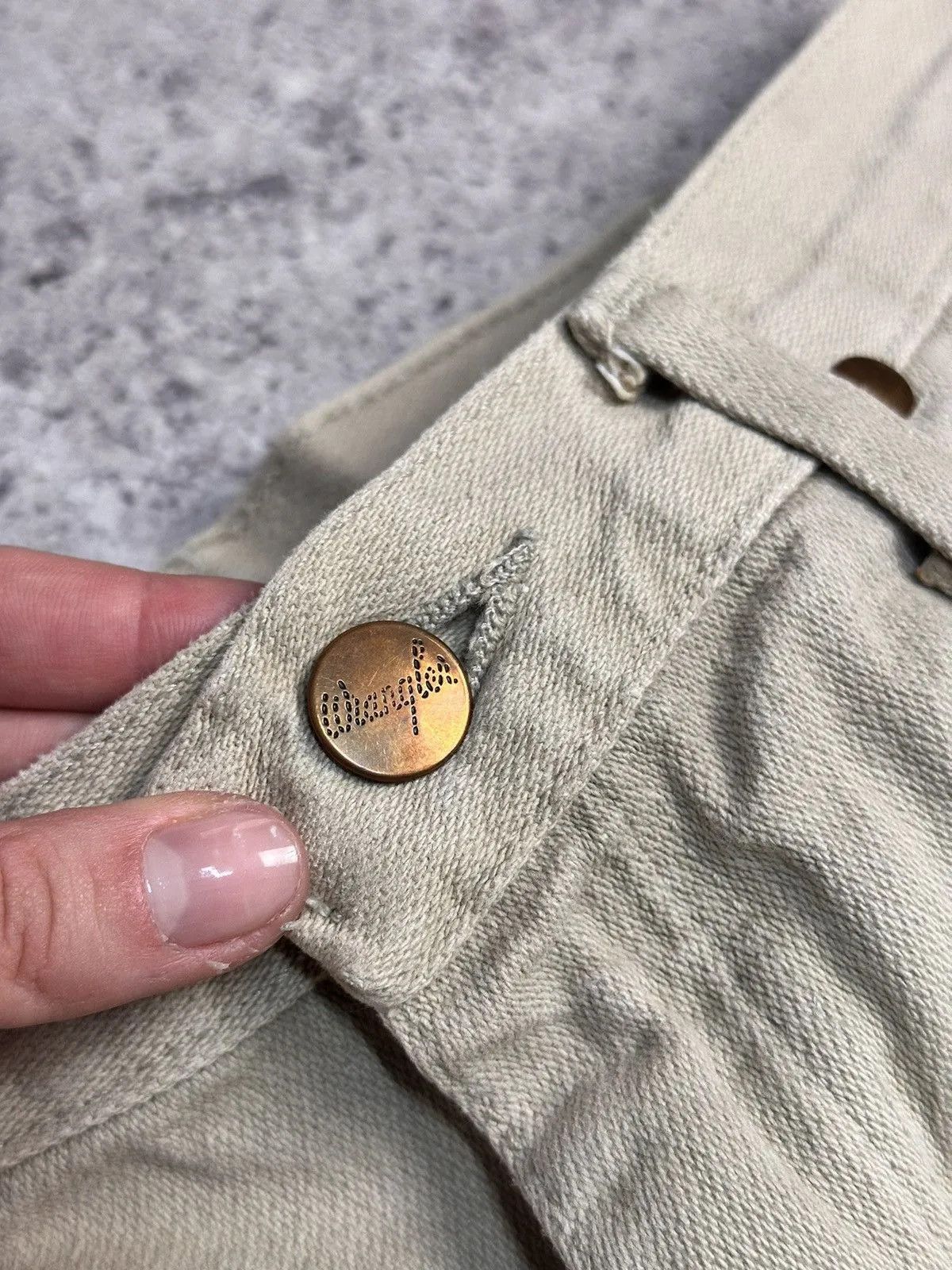 Guidi Wrangler Vintage USA 80s Beige Denim Pants Straight Fit 32 Size US 32 / EU 48 - 5 Thumbnail