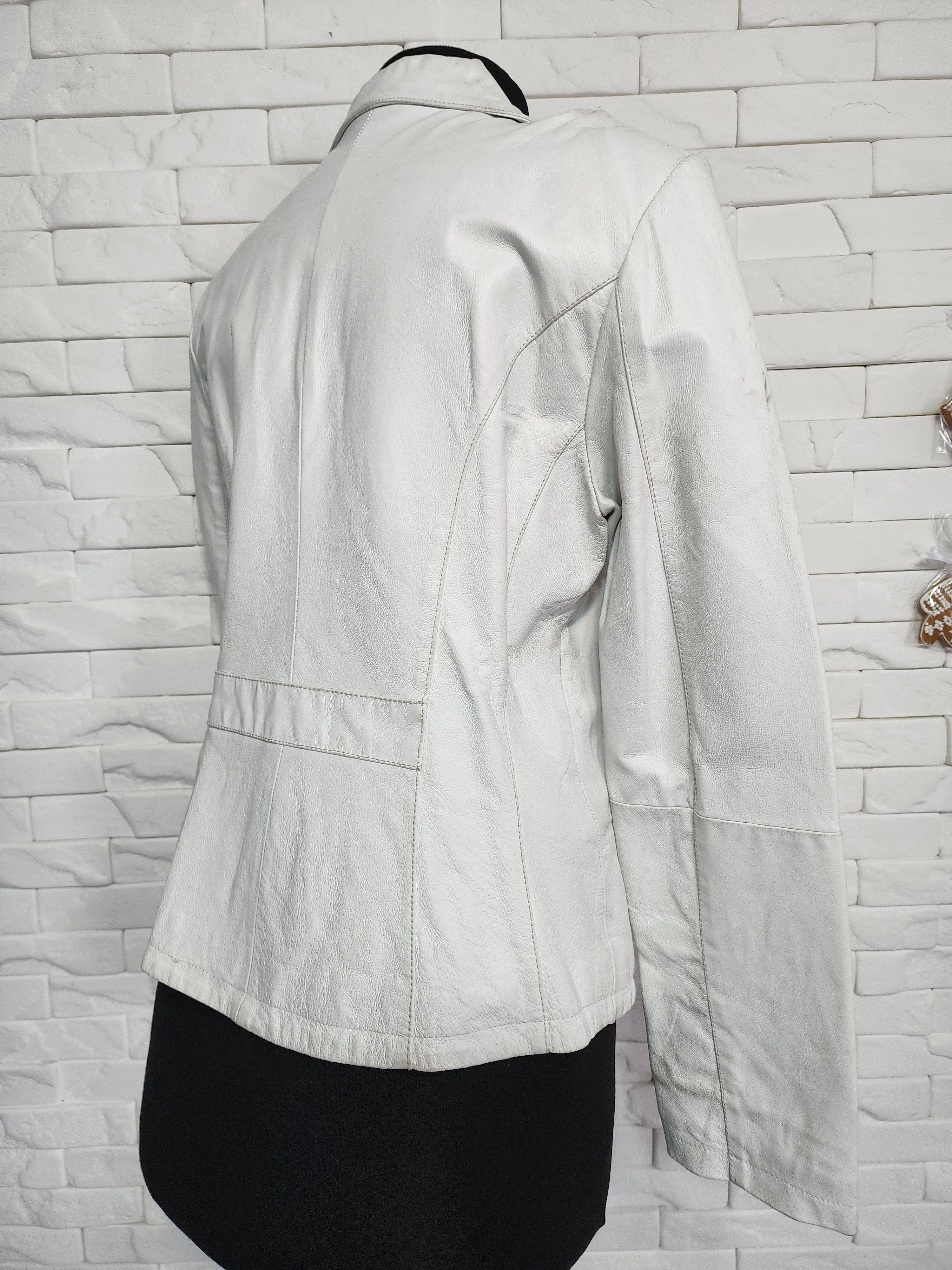 Genuine Leather White Leather Jacket. Women's Outwear Size M / US 6-8 / IT 42-44 - 5 Thumbnail